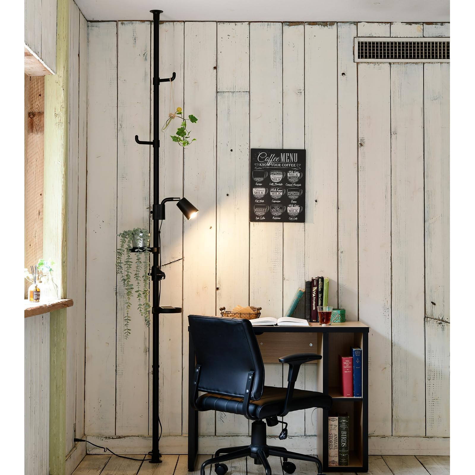 Amazon.co.jp : フロアライト ハンガーラック 突っ張り プランター