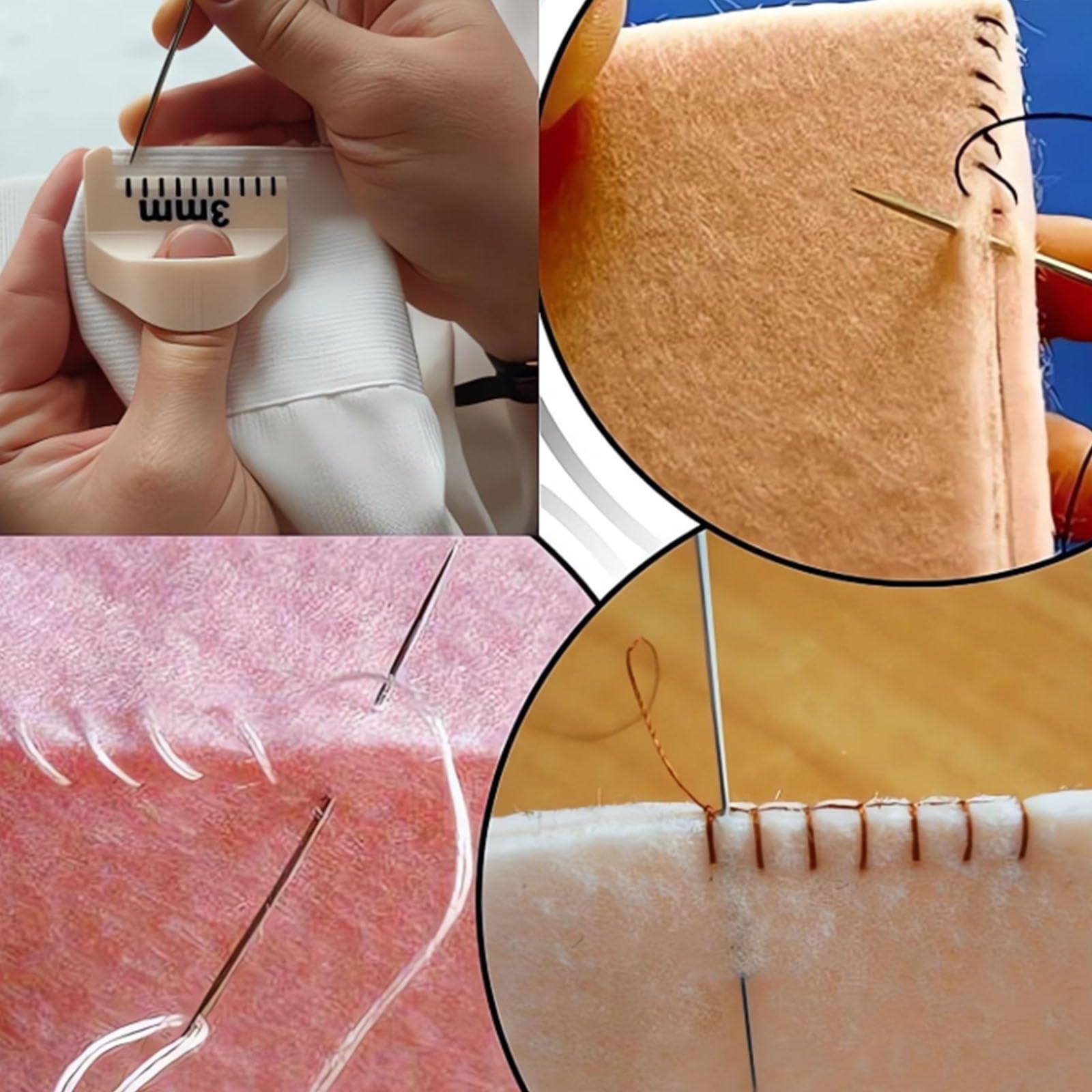 3PCS Finger Nähen Lineal Millimeter Skala Patchwork Stich Hilfs Quilten Messwerkzeuge Handwerk