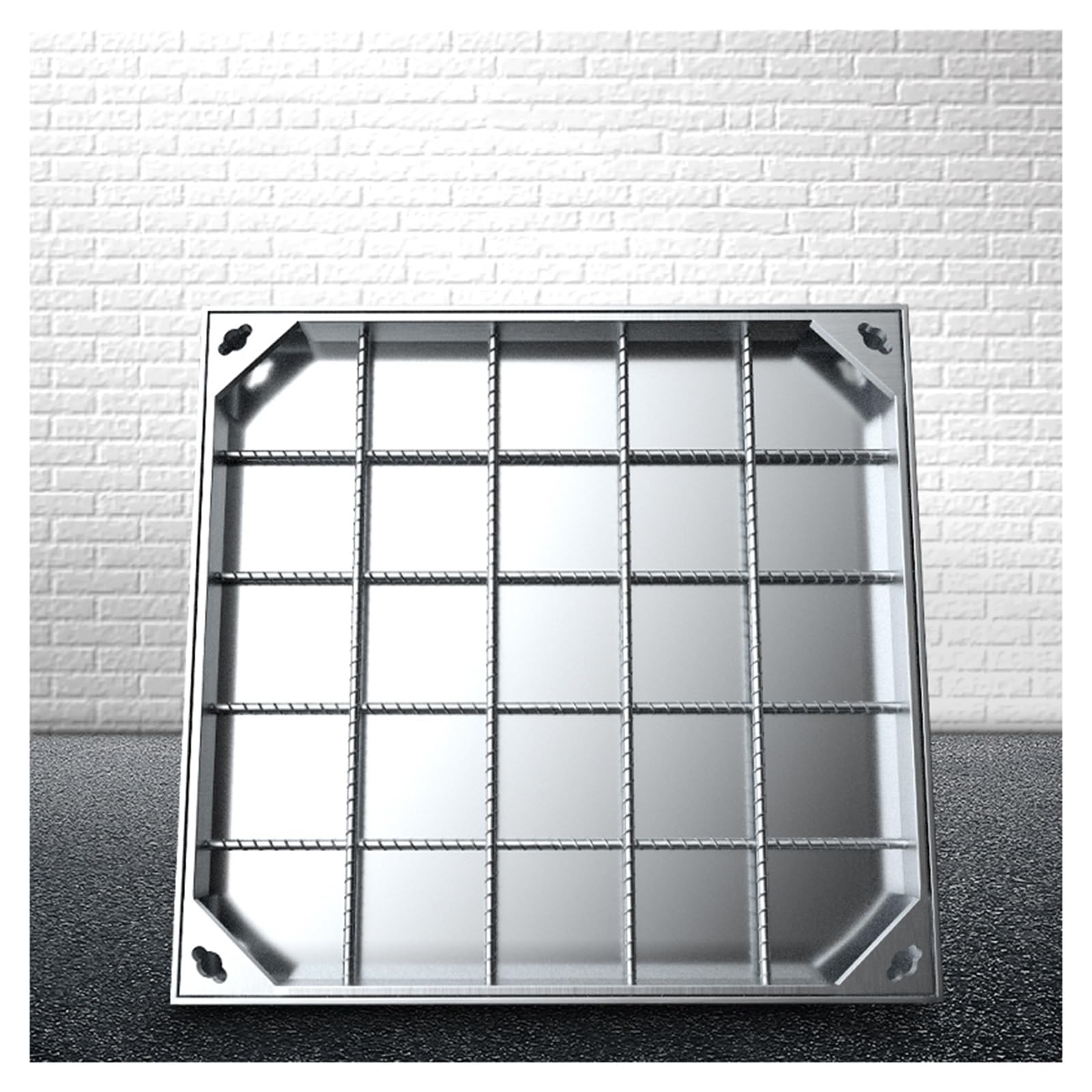 GJMSSMY Stainless Steel Recessed Block Paving Manhole Cover, Stainless Steel Manhole Cover Invisible, Garden Yard Septic Tank, for Patios Garden School Courtyards