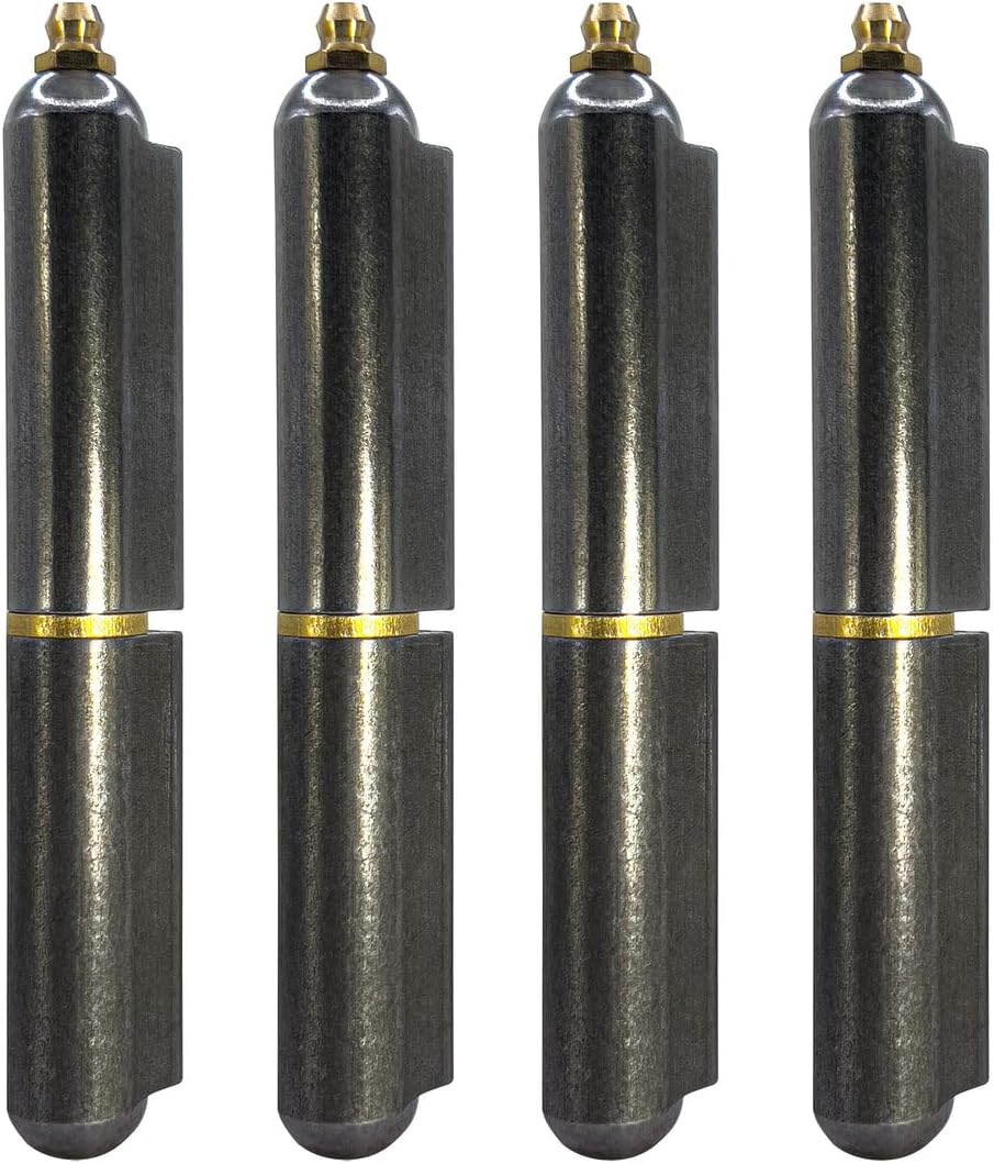 5” Inch Weldable Bullet Hinge – Heavy Duty Barrel Hinges – Weld On Gate Hinges – Weldable Door Hinges – Weld BBQ Smoker Hinge – 5.01" Inch x .774" Inch – Heavy Duty Steel TearDrop Body Pin Grease Zerk