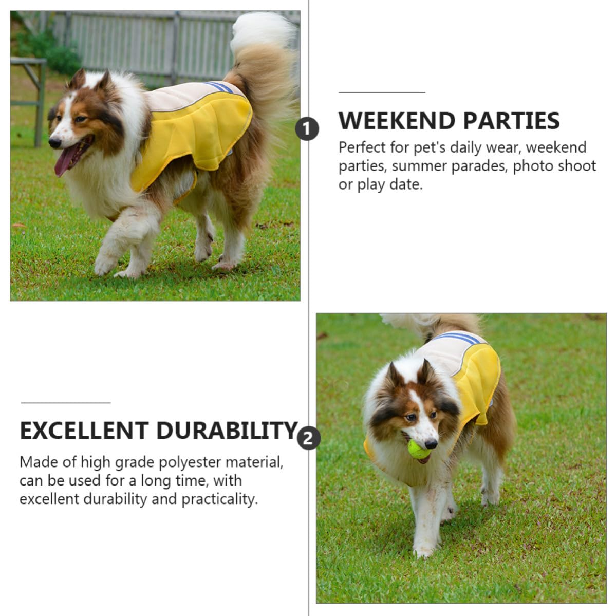 ibasenice Gilet Rafraîchissant Respirant Jaune pour Chien en Polyester et Prévenant Le Coup de Chaleur, Sorties Quotidiennes Fêtes du Week-End