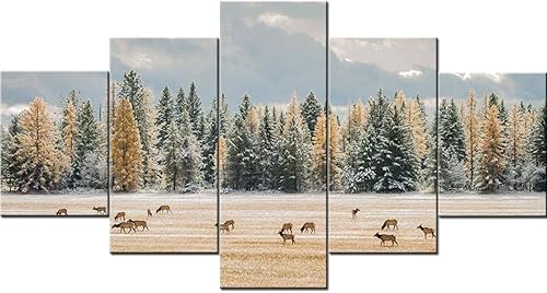 Vista 254 de Paisaje de 5 piezas pintura sobre lienzo