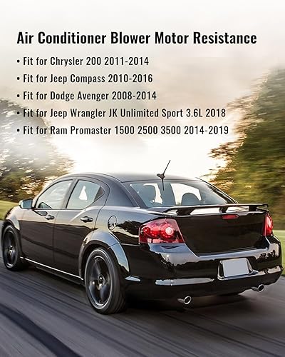 Miniatura 5 de TIKSCIENCE Resistencia del motor del soplador HVAC 68018105AA para Jeep Chrysler Dodge Avenger Caliber Journey Promaster Ram 1500 2500 3500 4500