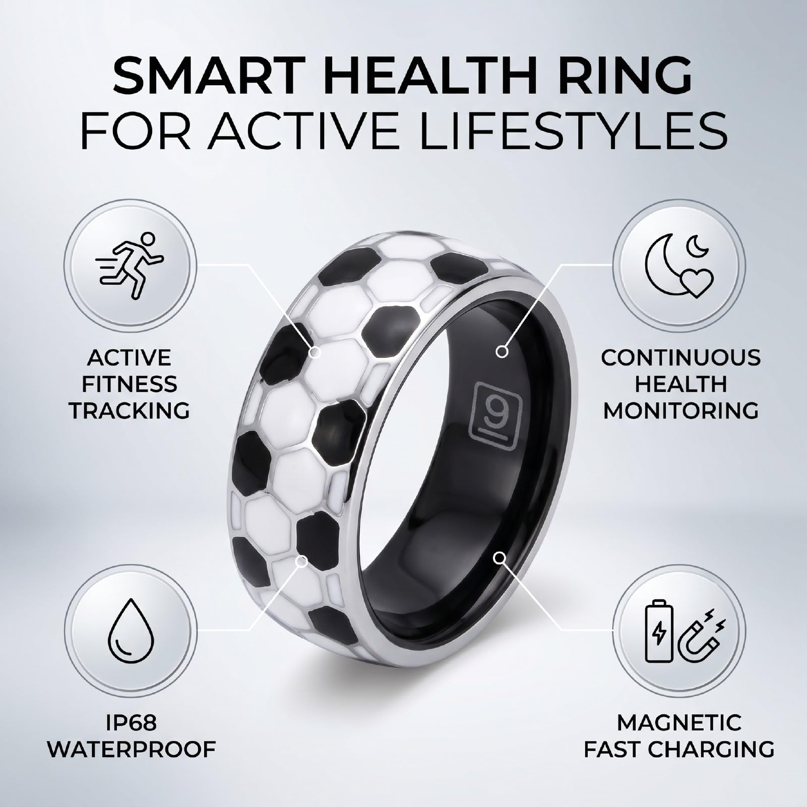 Denash Smart Ring Sleep Tracker avec étanchéité IP68