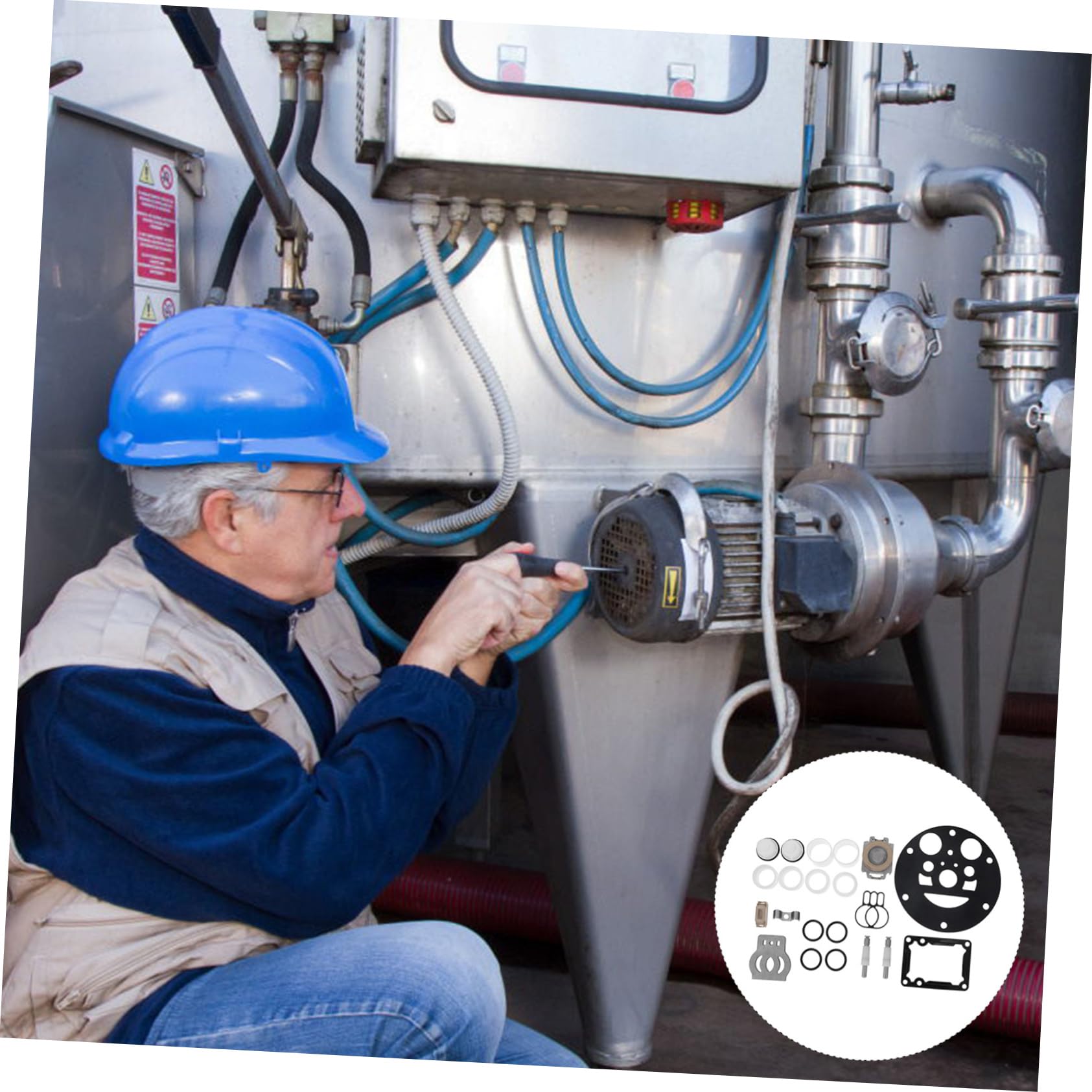 Alipis Reparaturset für Luftmembranpumpen Ersatzteile für Membranpumpen Zubehör aus Silikon und Stahl Direkter Ersatz für Maximale Langlebigkeit und Einfache Installation