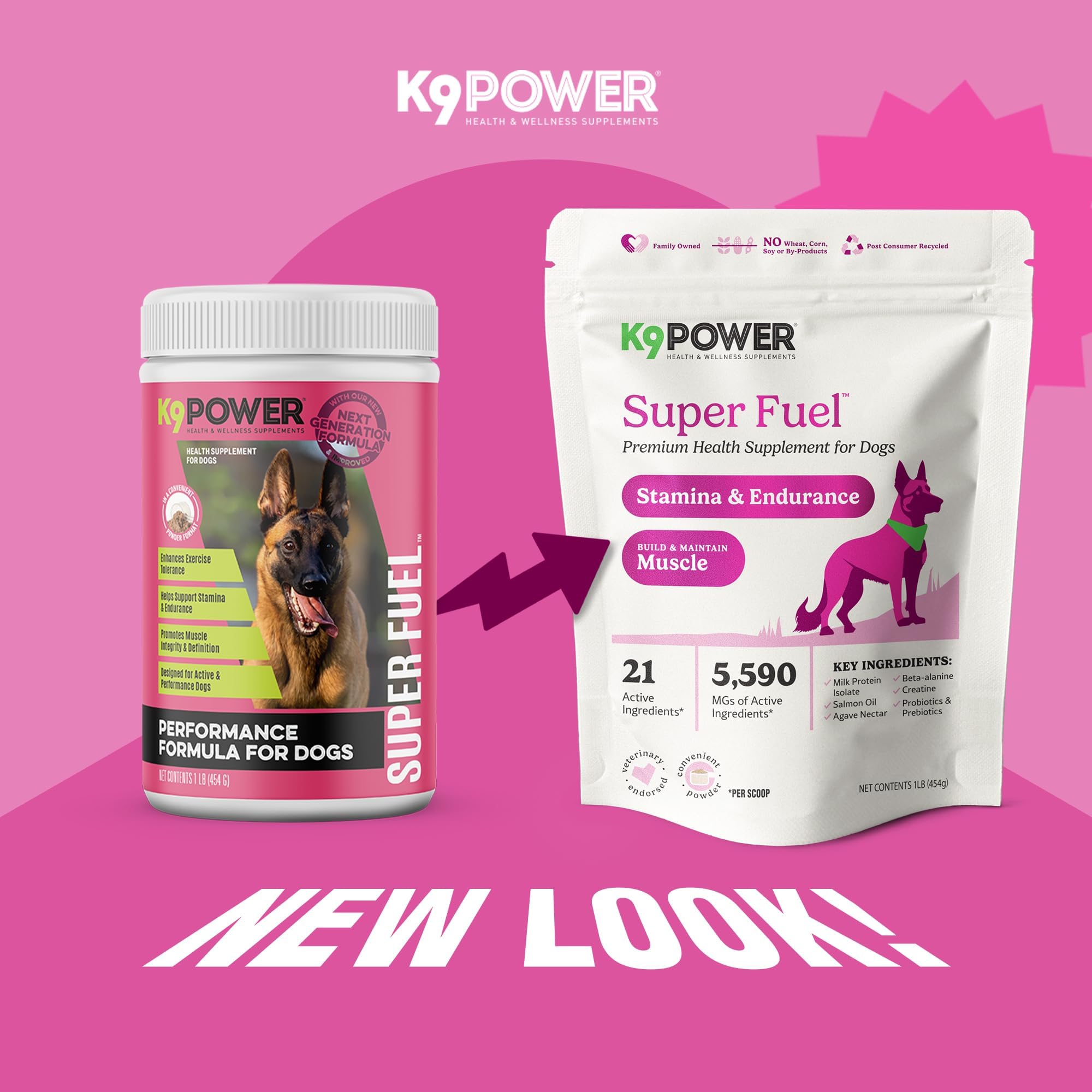 K9Power Super Fuel 3lb – Muscle Builder for Working, Performance & Sporting Dogs – Boost Stamina, Recovery & Joint Support – Milk Protein Isolate, Creatine, Salmon Oil, Chondroitin, Probiotic, Kelp