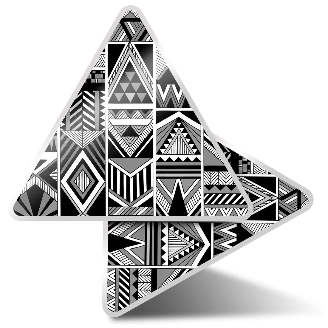 Destination Vinyl Ltd Multi 2 X Triangle Stickers 10Cm - Bw - Aztec Tribal Pattern Ski Retro Laptop Tablet Luggage Scrapbook #43265