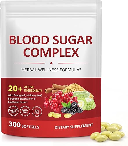 Complejo de azúcar en sangre, complejo de azúcar en sangre, 20 ingredientes activos con fenogreco, hoja de morera, melón amargo y extracto de