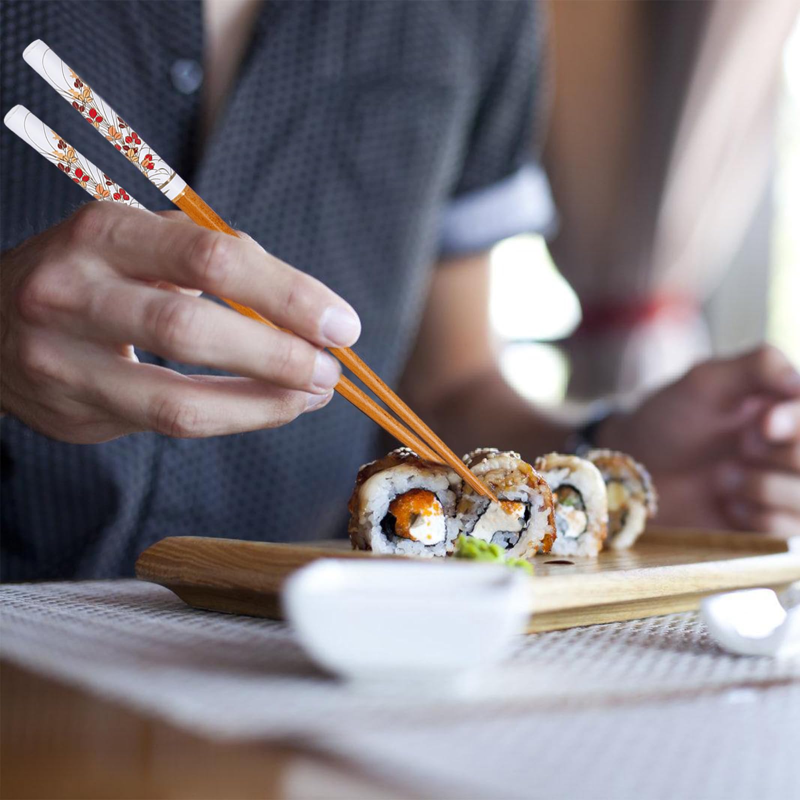 Bacchette per sushi giapponesi, bacchette in acciaio inossidabile con manico in legno, S | Leroy Merlin