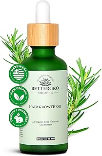 100% Natural Blend of Rosemary, Black Seed, Amla, Pumpkin Seed & More, 50ml Organic Hair Growth Oil, Support Growth and Strengthen Roots, Vegan & Cruelty-Free (1.7 fl oz)