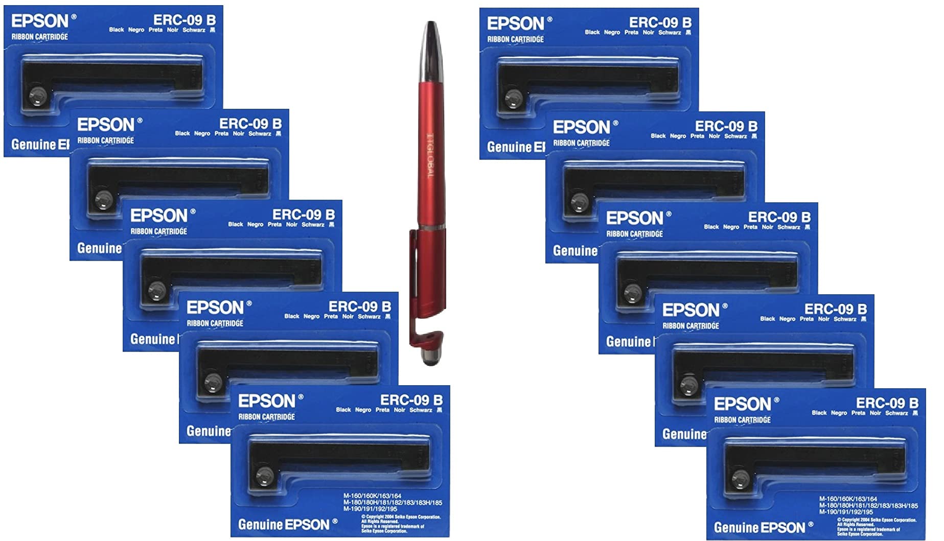 Epson ERC-09(B) POSC Ribbons (Set of 10) with ITGLOBAL 3in1 Multi-Function Mobile Phone Stand, Stylus Pen, Anti-Metal Texture Rotating Ballpoint Pen (Very Colors) ERC 09 B 09B (B09DGJM5P1) Amazon Price History, Amazon Price Tracker