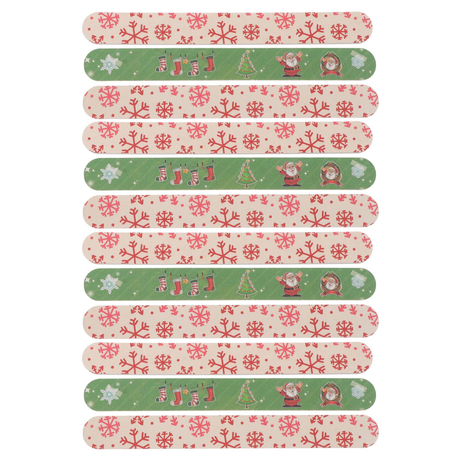 FOMIYES Lot de 12 Limes à Ongles Motif Noël en Émeri pour Manucure et Pédicure, Ponçage et Élimination de Colle, pour Nail Art et Salons Professionnels Style Aléatoire