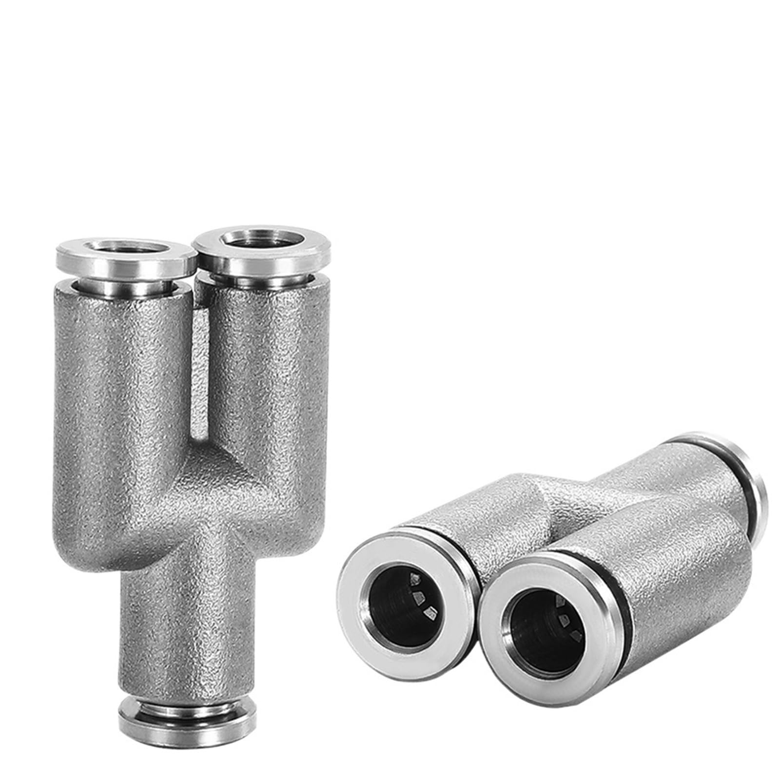 PY304 Connecteur rapide pneumatique en acier inoxydable de type Y Connecteur de tuyau à trois voies Connecteur rapide 4 mm 6 mm 8 mm 10 mm 12 mm 14 mm 16 mm (PY-14)