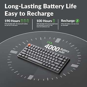 لوحة مفاتيح ميكانيكية مخصصة لاسلكية Keychron K2 Max QMK/VIA 2.4 جيجا هرتز وبلوتوث لنظام التشغيل Mac/Windows/Linux، إضاءة خلفية RGB للوحة مفاتيح التخطيط بنسبة 75% مع مفتاح موزة من الألومنيوم - أسود