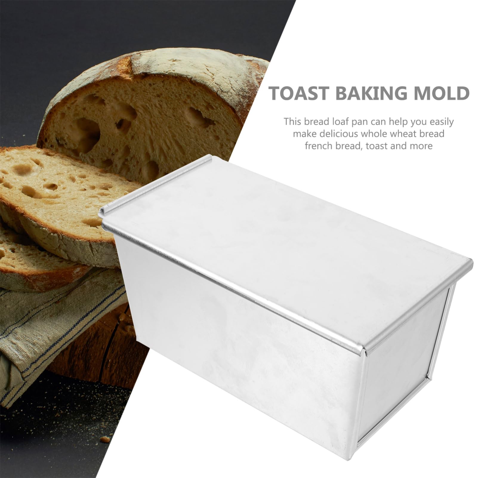 DECHOUS Toast Kastenform Große Kapazität aus Aluminiumlegierung Antihaftbeschichtete mit Deckel Schnelle Wärmeleitung und Gleichmäßige Hitzeverteilung zum Backen von Brot in Küche