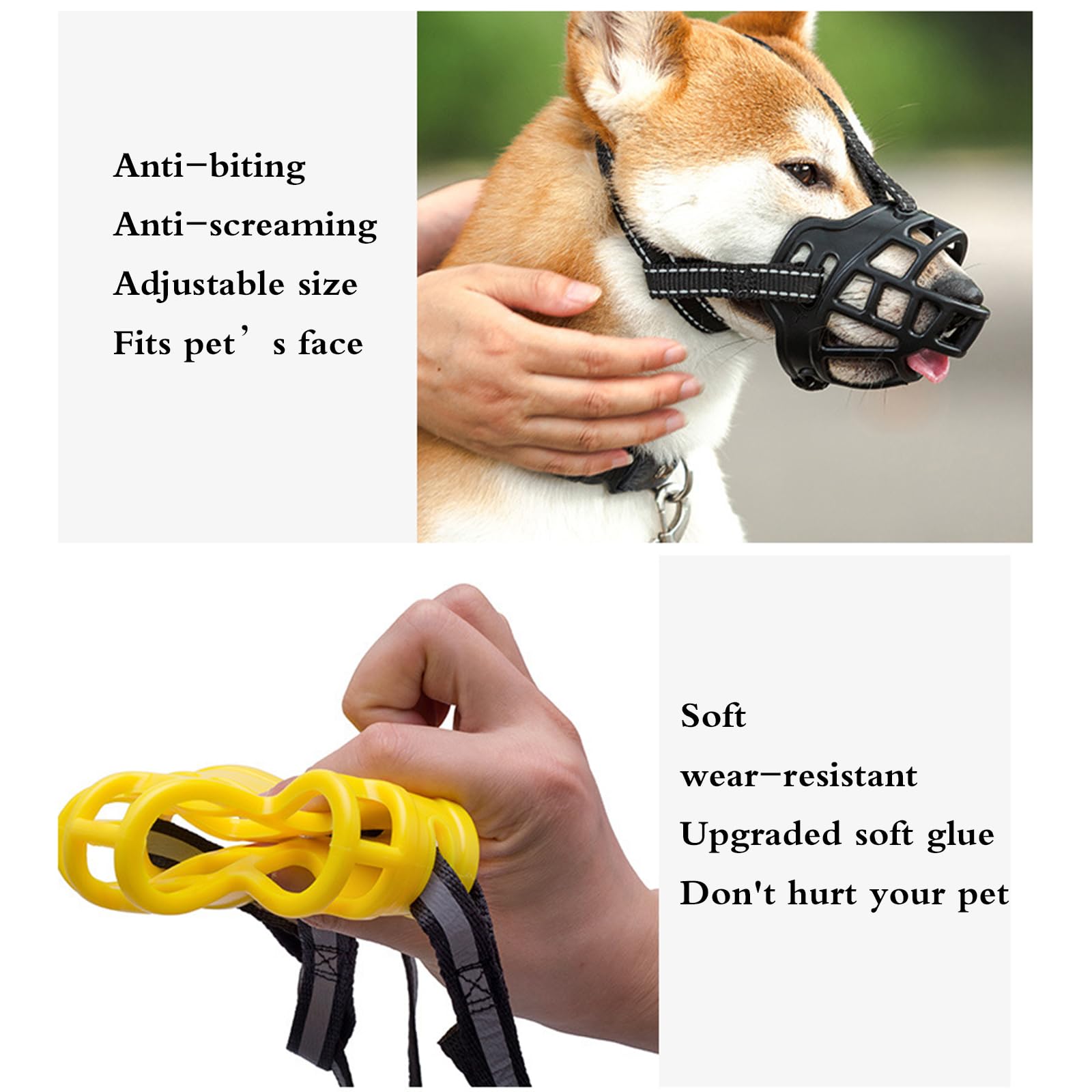 Bozal de Entrenamiento Transpirable for Perros. Permite jadear, Beber y Entrenar. Incluye Cesta de plástico Resistente.,Bozal para Perro(No.3)