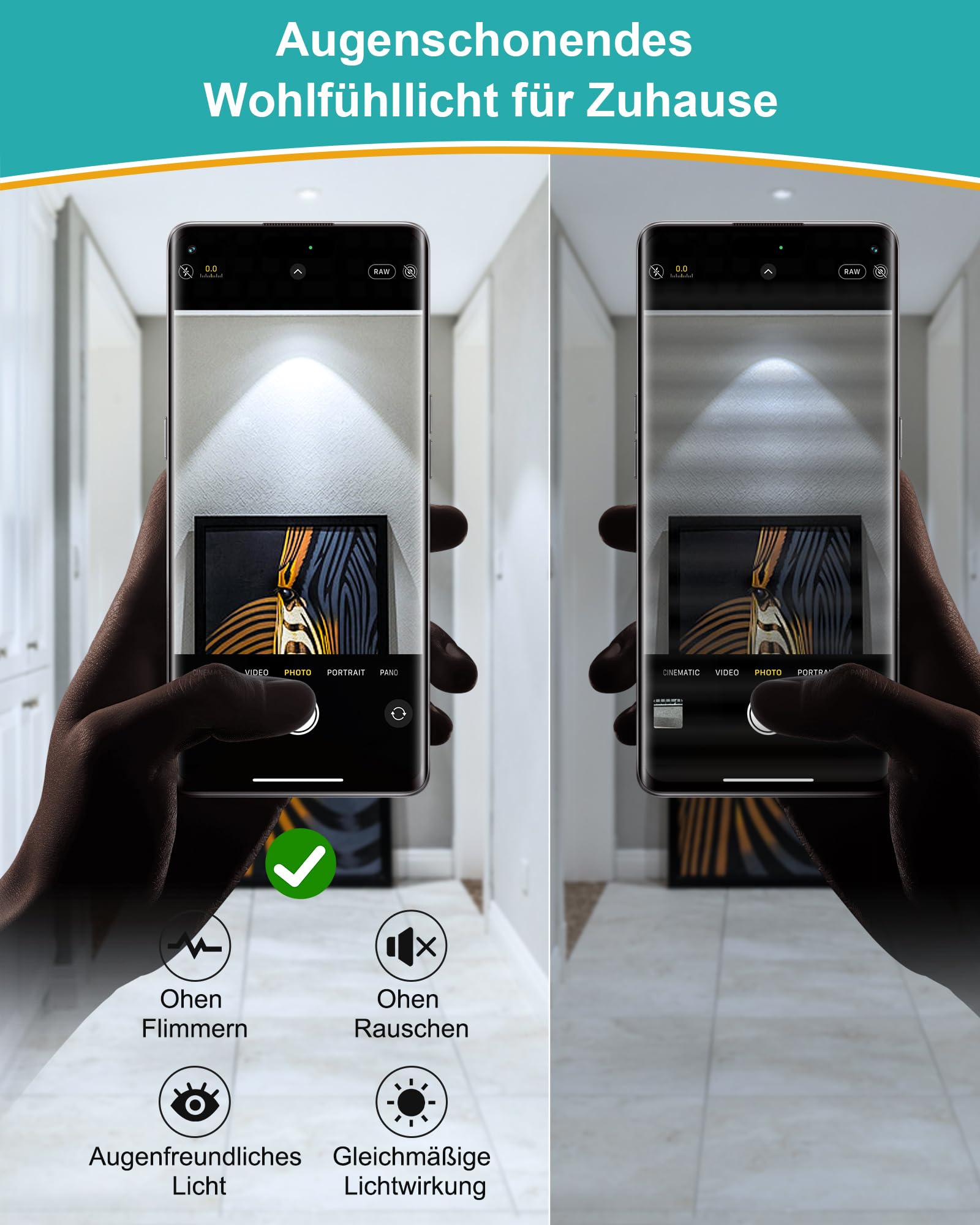 HiBay 8er Einbaustrahler LED COB Set 7W LED Spots 230V 65-85mm Lochmaß Rund Weiß Einbauspots 4000K Neutralweiß 600LM für Schlafzimmer Wohnzimmer Garderobe