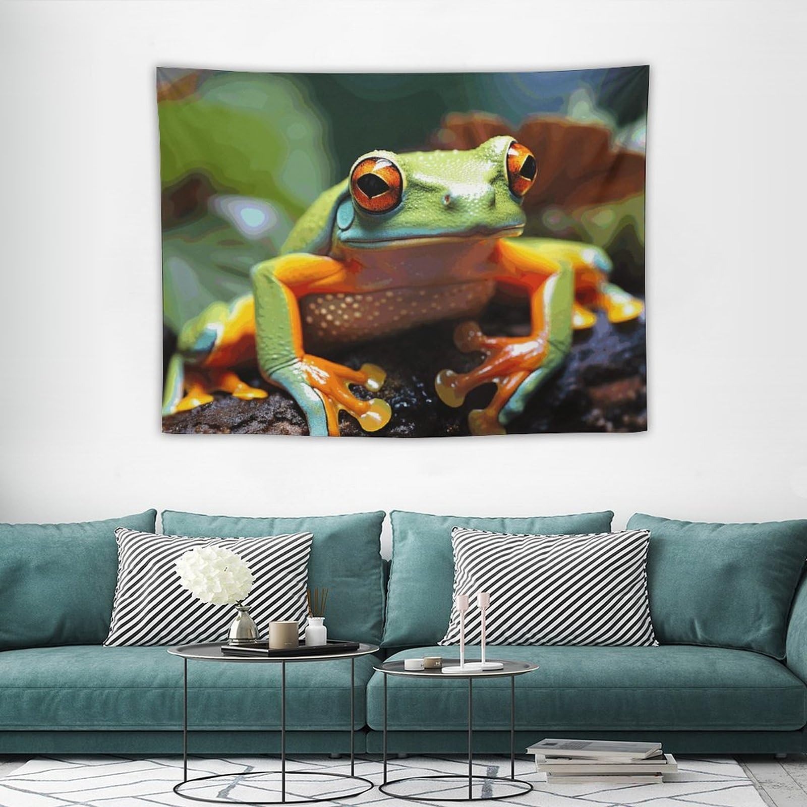 RLDOBOFE Lovely Tree Frogs Tapestry Wall Hanging Print Tapestry Home Decoration Funny Flag Tapestries Personalized Backdrop Art Poster for Men Women Bedroom Living Room Dorm 30"x40"