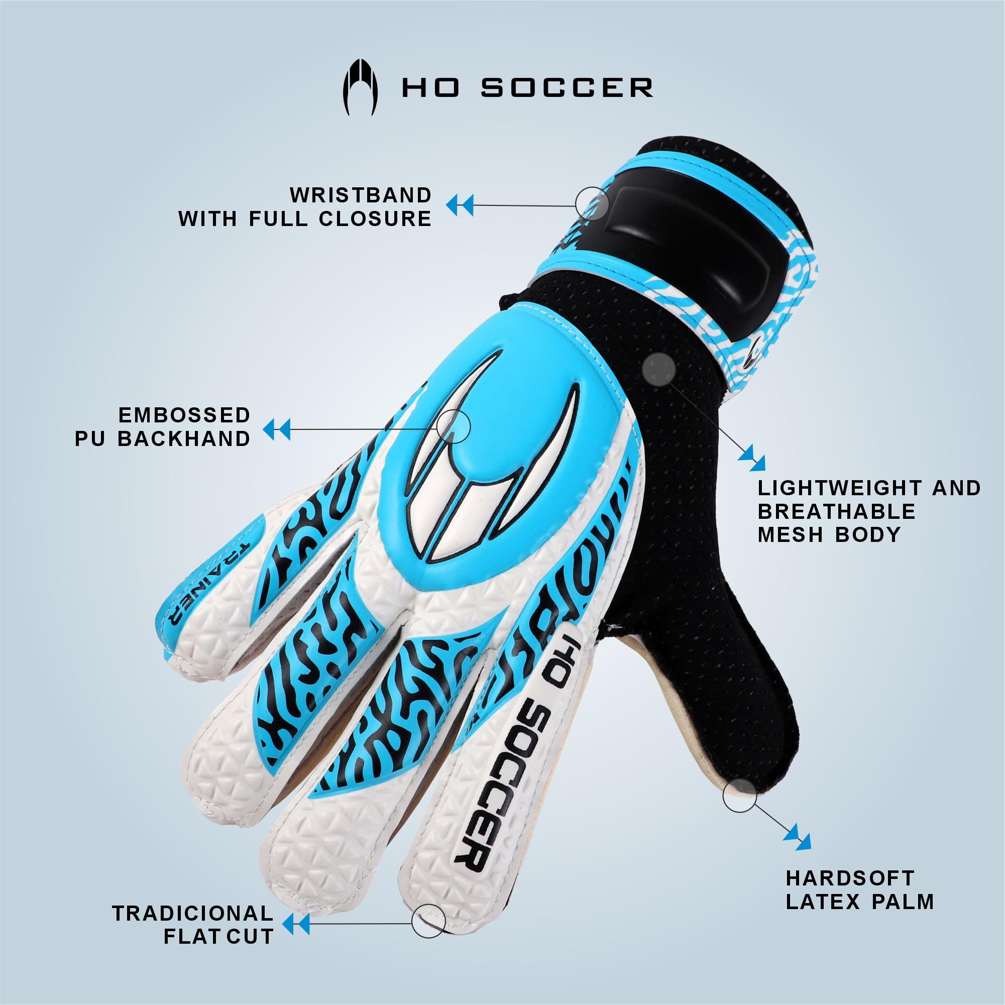 Ho Soccer Trainer Arena Blue Guantes de Portero Azul/Negro
