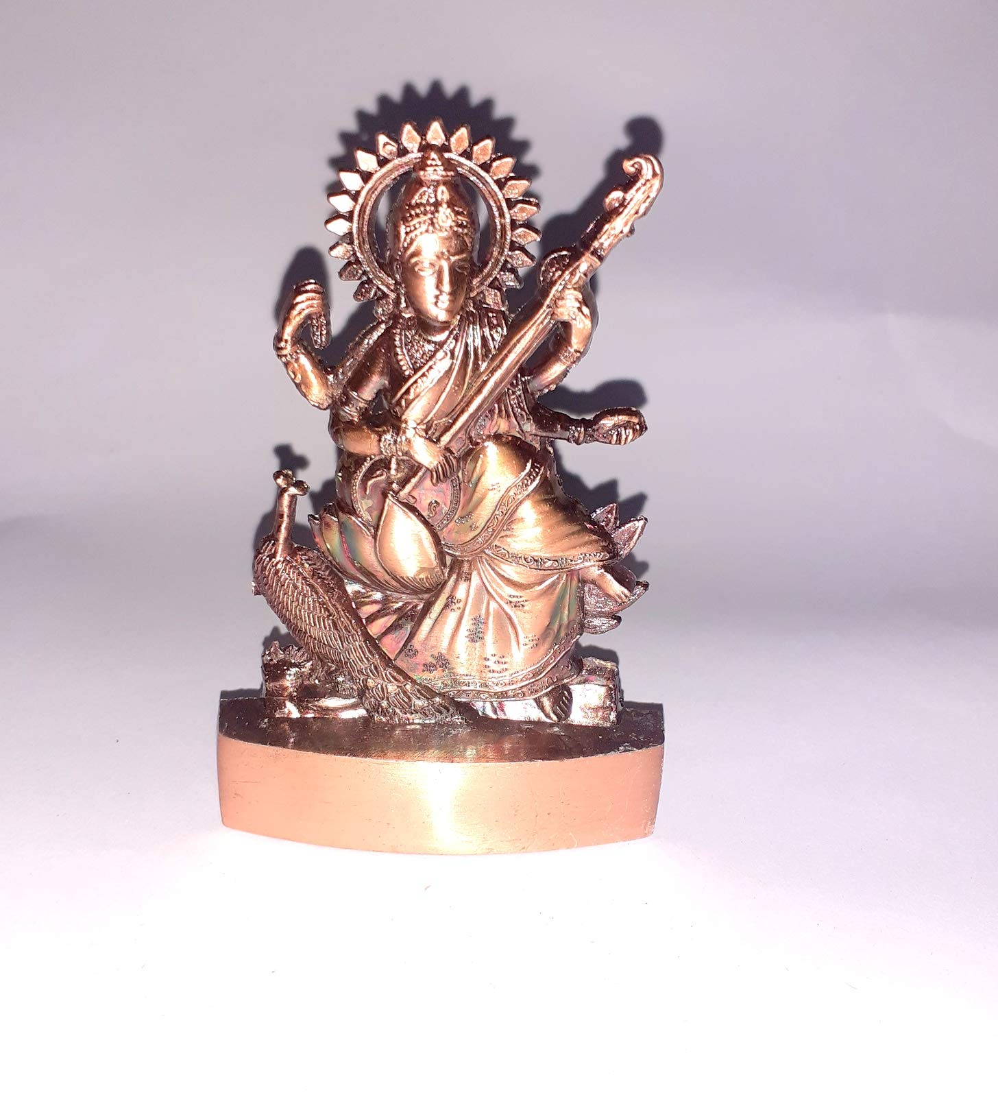 Ganga Nautical Gold Goddess Saraswati Idol Small In Brass For Puja Home Decor