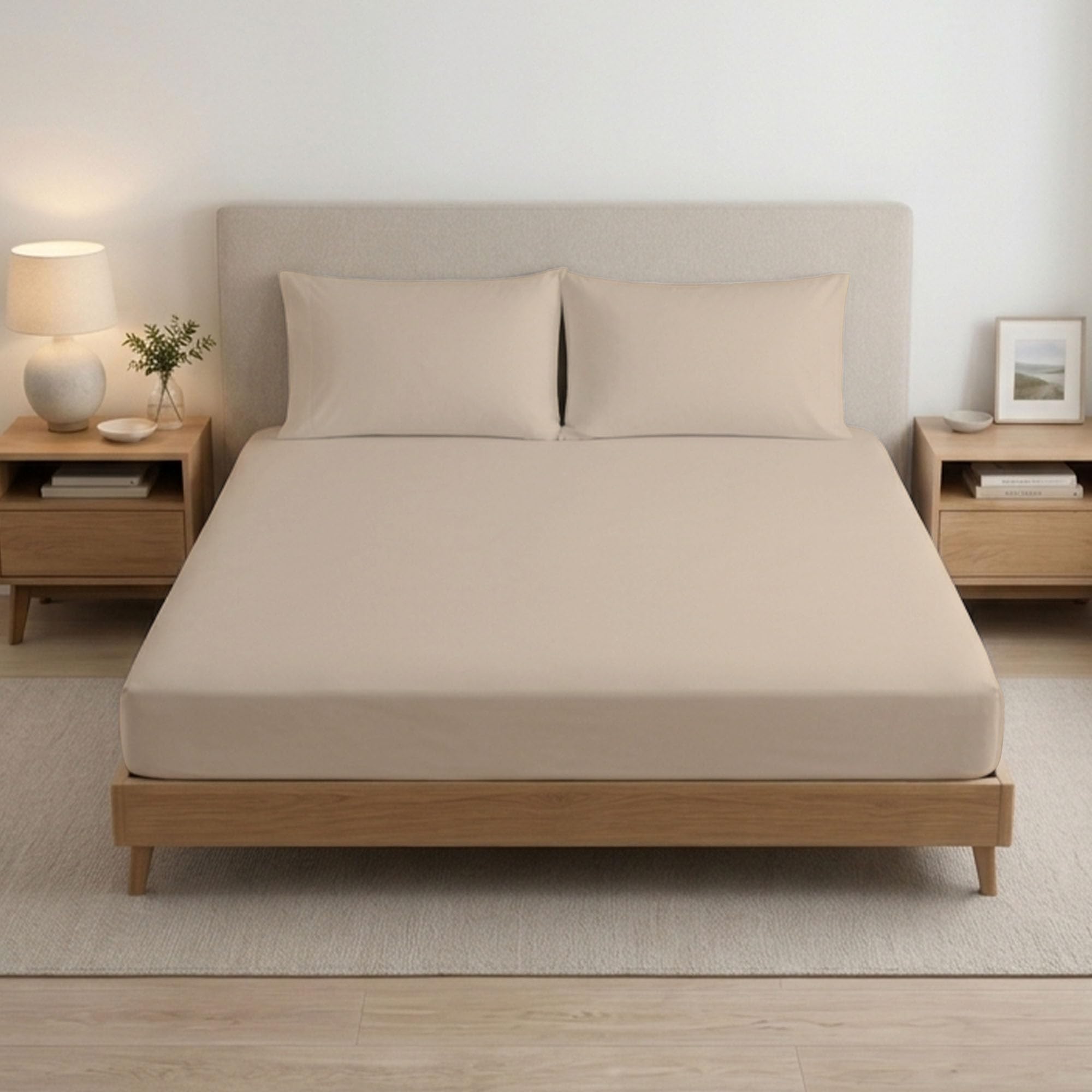 Super King Fitted Sheet 100% Egyptian Cotton 400TC – 25cm Deep Pocket