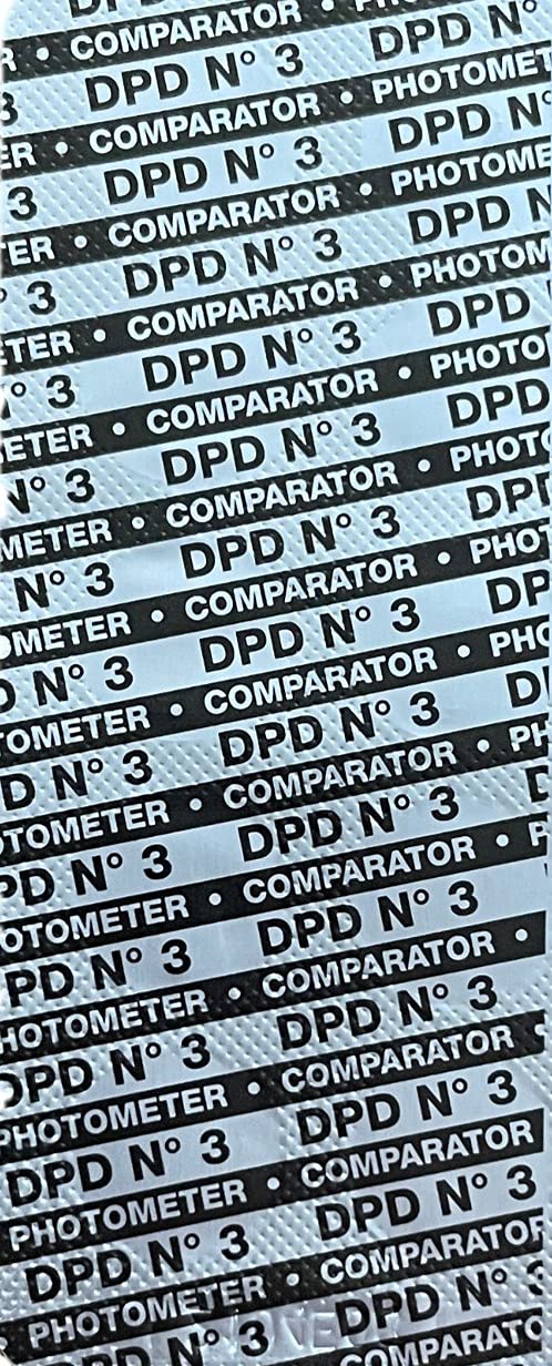 250 tabletas de reactivo DPD3 PoolLab® para fotómetro para medir la cantidad total de cloro en el agua de la piscina. También aptas para otros fotómetros de mano
