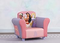 Vista 2 de Delta Children Silla tapizada, princesa Disney y caja de juguetes de lujo, princesa Disney