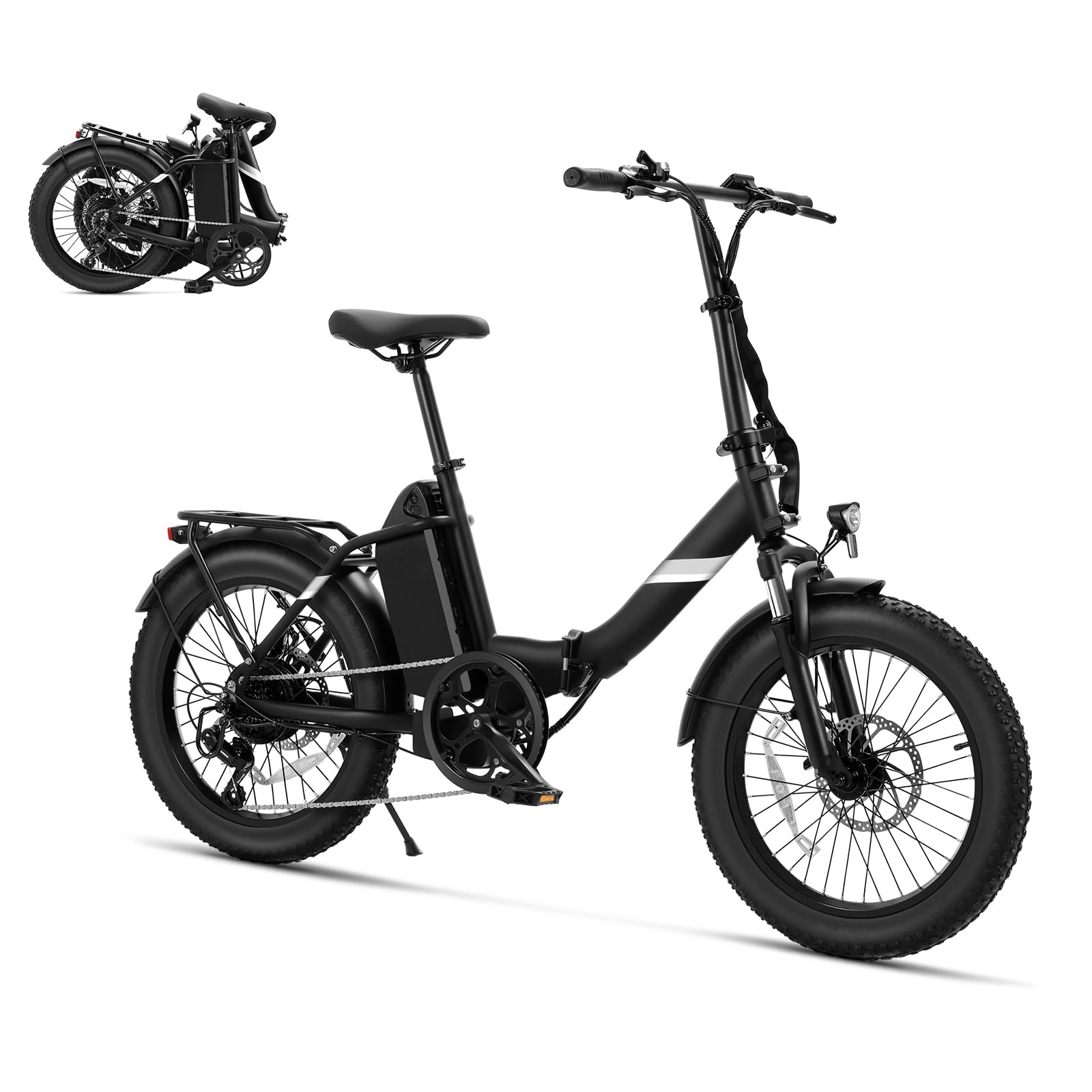 Touroll S3 Pro E-Bike Klapprad mit 1296Wh Akku, 65km-195km Reichweite, 20''x3.0'' Fat Tire Elektrofahrrad Herren Damen, 250W Motor, 50Nm Drehmoment, Ebike mit Gepäckträger, StVZO Konfor