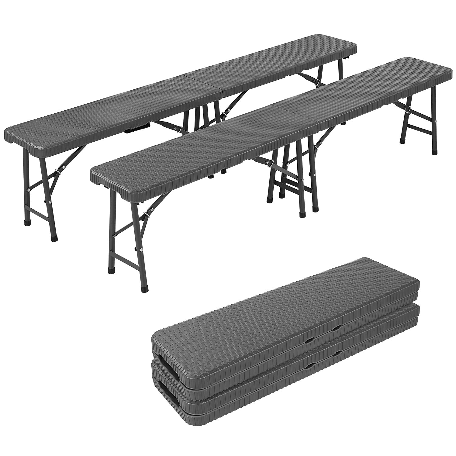 Inklapbare houten bierbank / biertafel - 220 cm - Incl. 2 banken