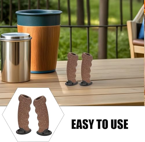 Miniatura 6 de Kisangel Mango de bastón de senderismo, mango de bastón de madera, mango de bastón de esquí, mango de repuesto para bastón de mano, almohadillas de