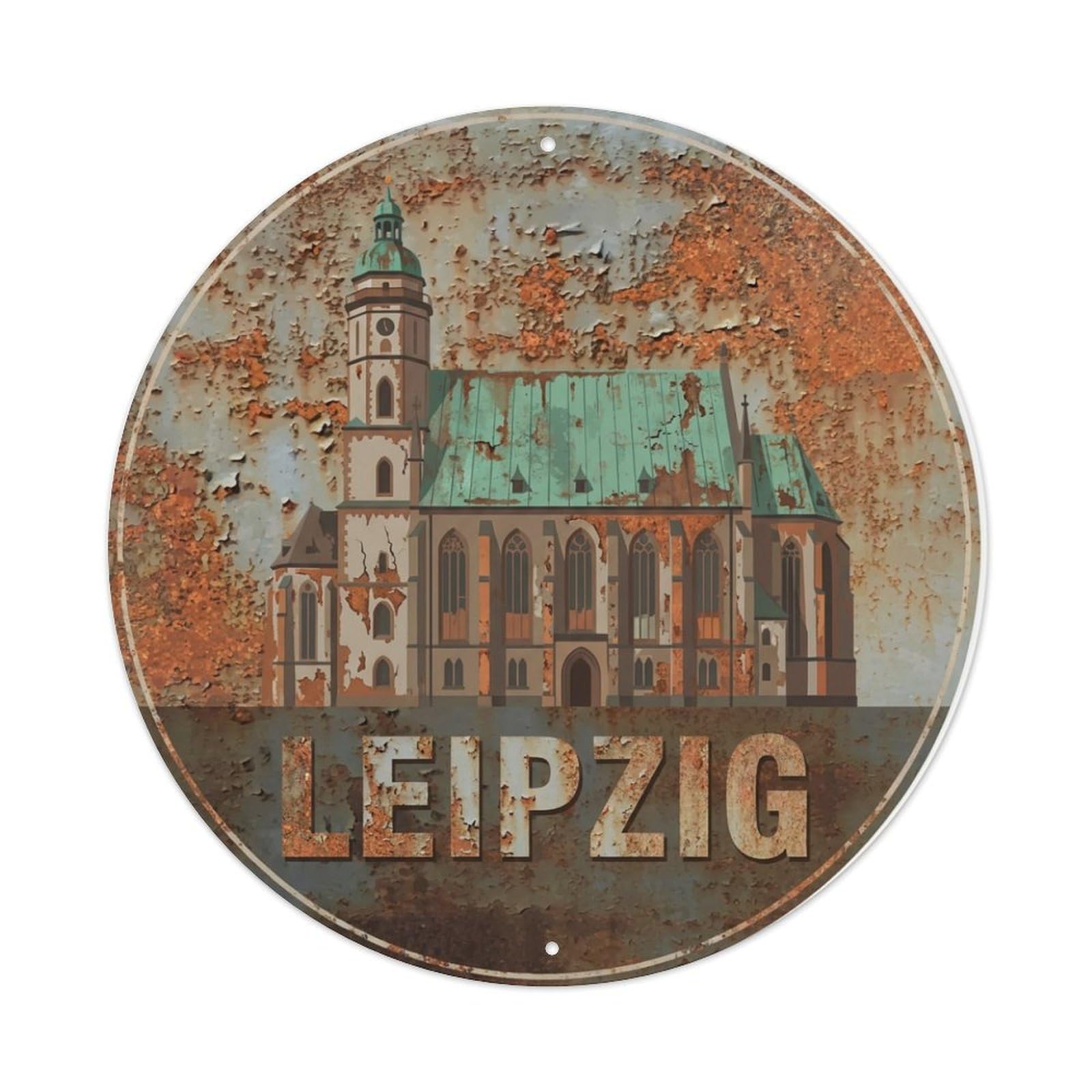 Galvaxio Style Germany Vintage Travel Leipzig Metal Tin Sign