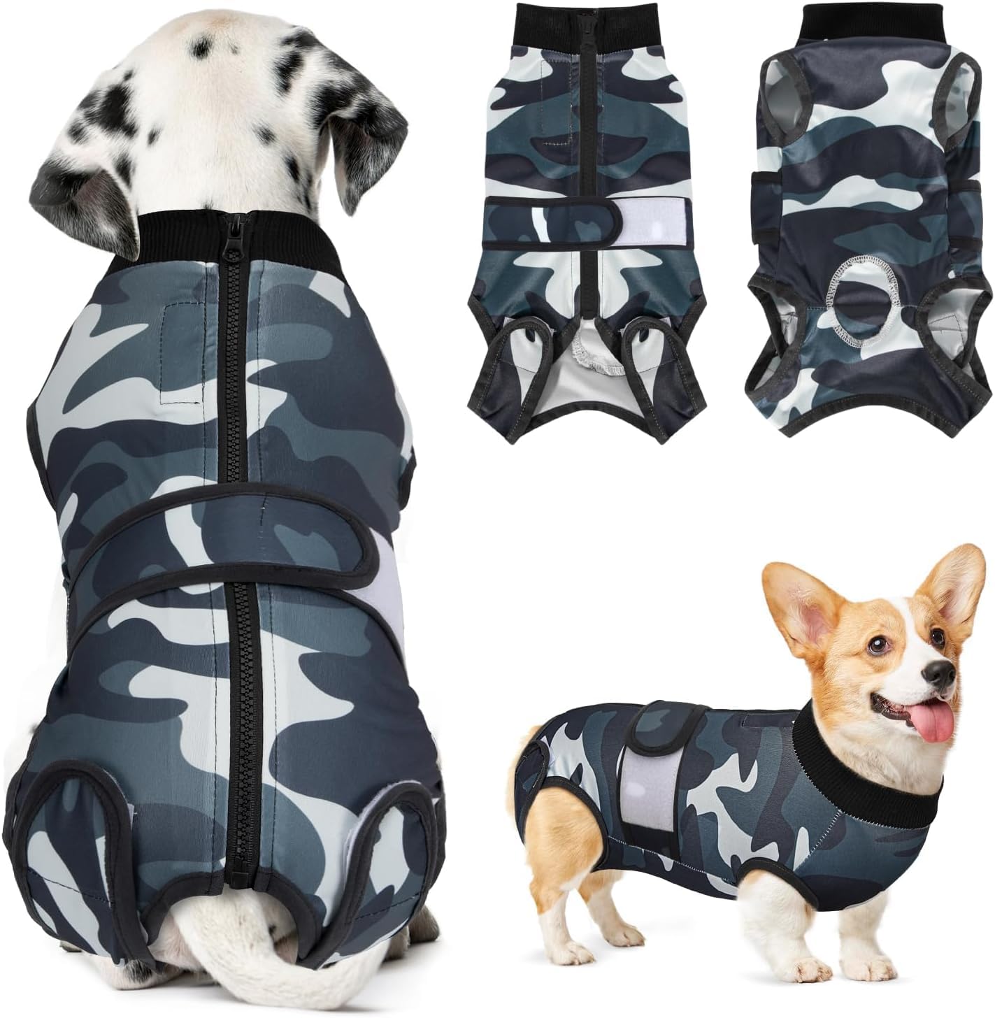 SlowTon Dog Surgery Recovery Suit, Anti-Licking Puppy Medical Onesie with Zipper, Surgical Bodysuit Abdominal Wounds Protector, Professional Cone Collar Alternative for Female and Male Dog โ image 1
