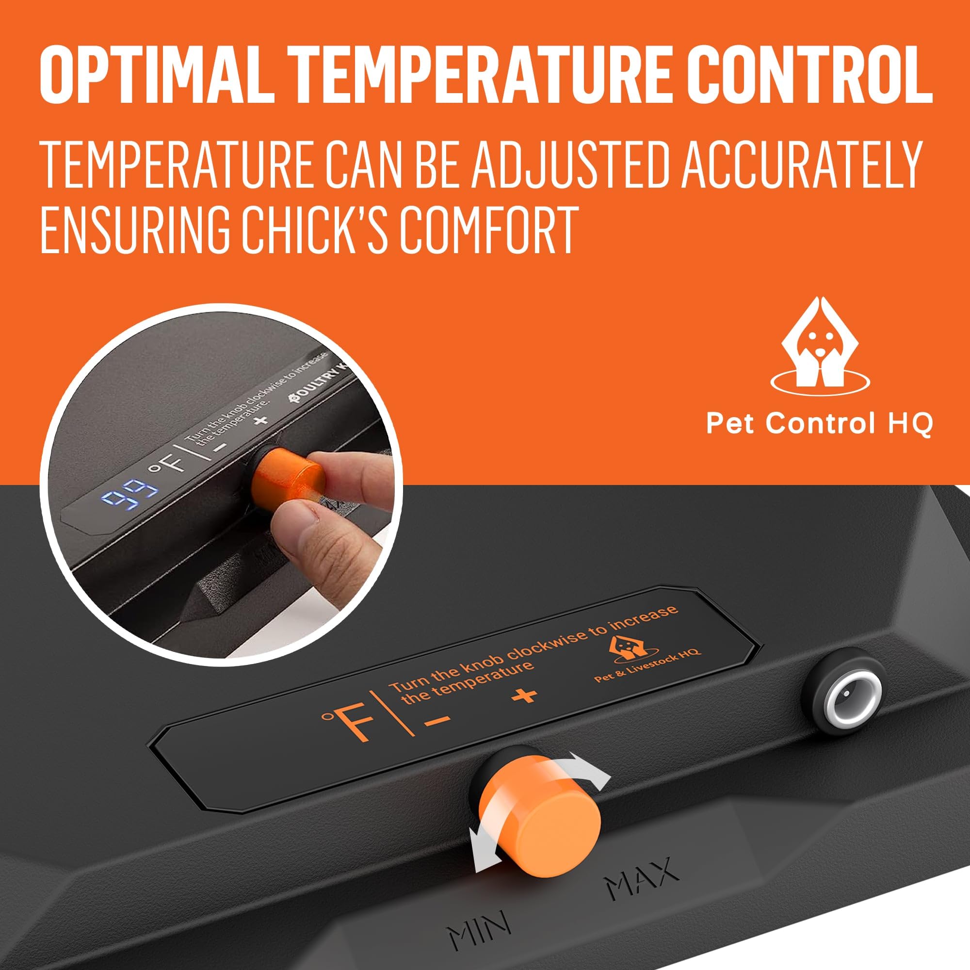 Pet & Livestock HQ Chicken Brooder Heater for Chicks - Chick Brooder Heat Plate - 12" x 12" Indoor Brooder Heating Kit with Adjustable Height and Temperature Display