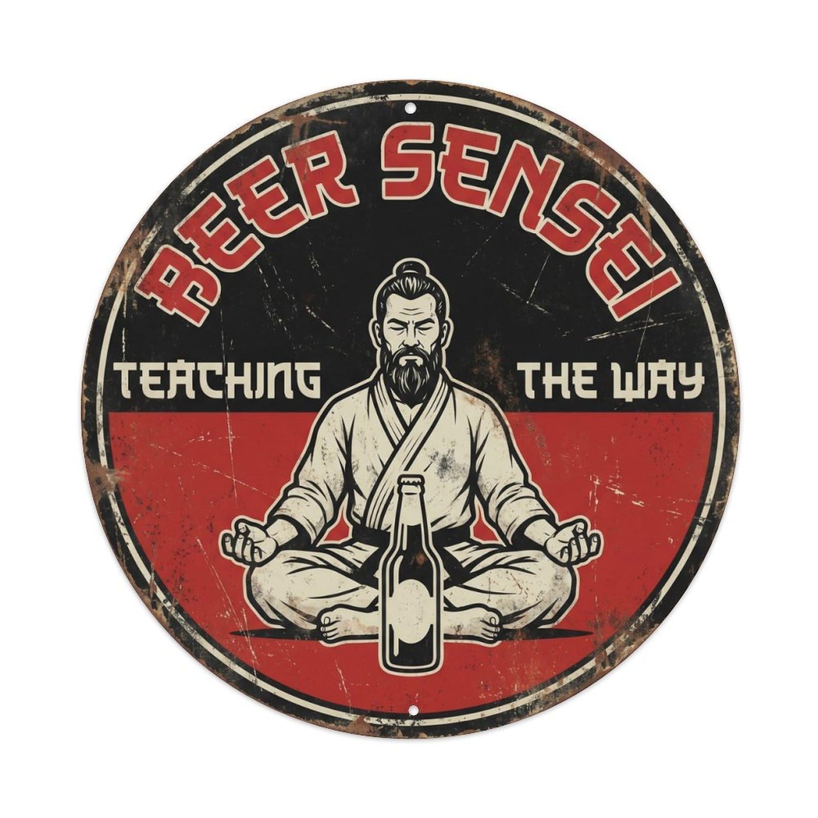 Okahys 8X8inch(20X20cm) Retro Bar Style Sensei Wise Lounge Beer Metal Tin Sign