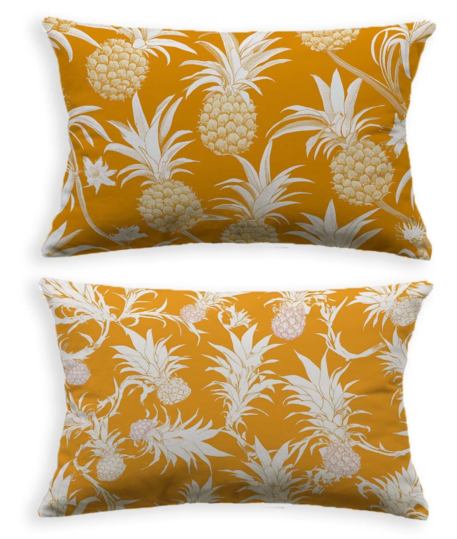 Housse de Coussin Orange Velours 80x100 Taie Oreiller Rectangulaire Lot de 2