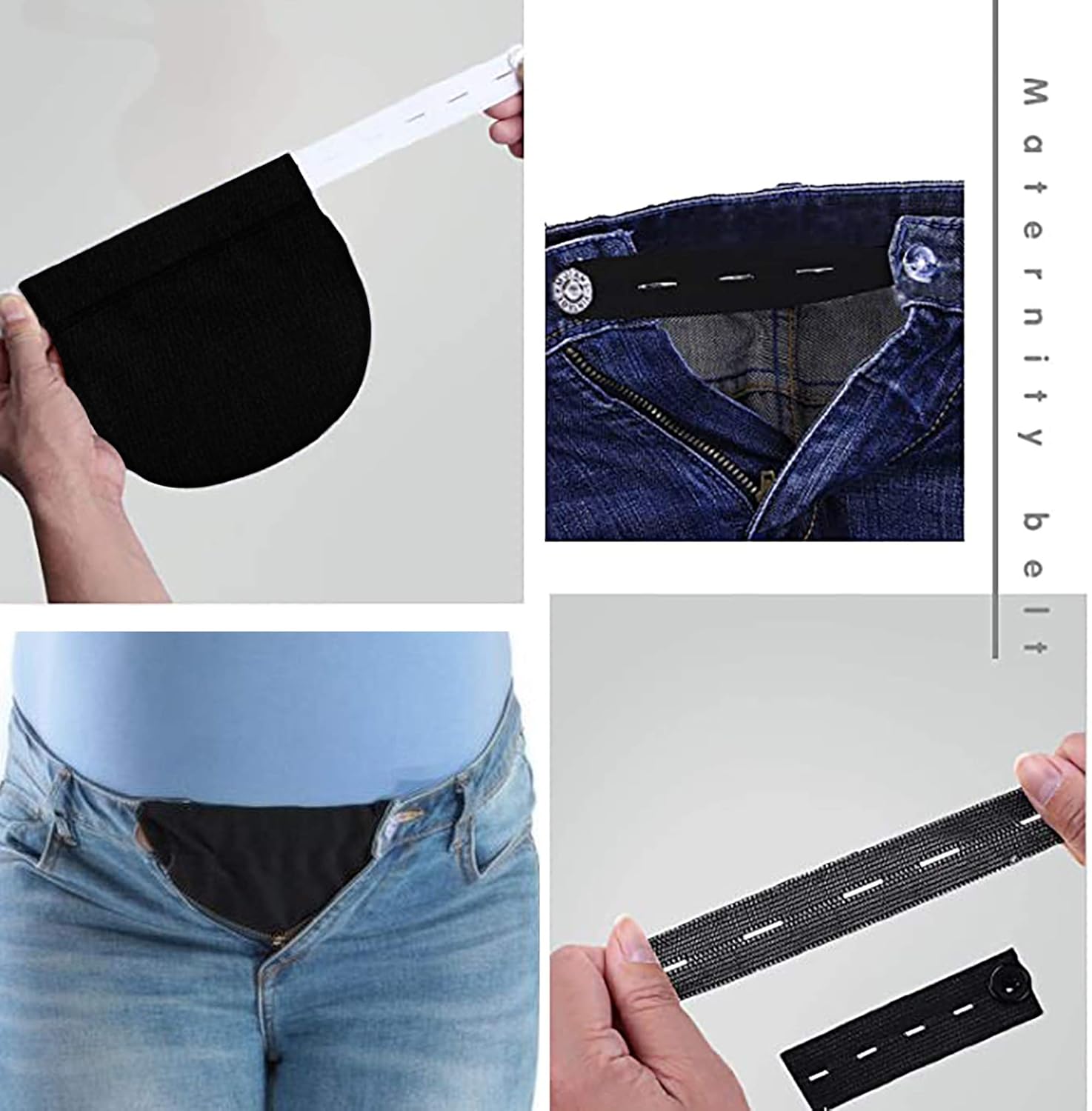 Diravo 3 Pack Womens Maternity Belly Band for Pregnancy Shirts Extenders Pregnancy Support Seamless Belly Belt Bands - Image 2