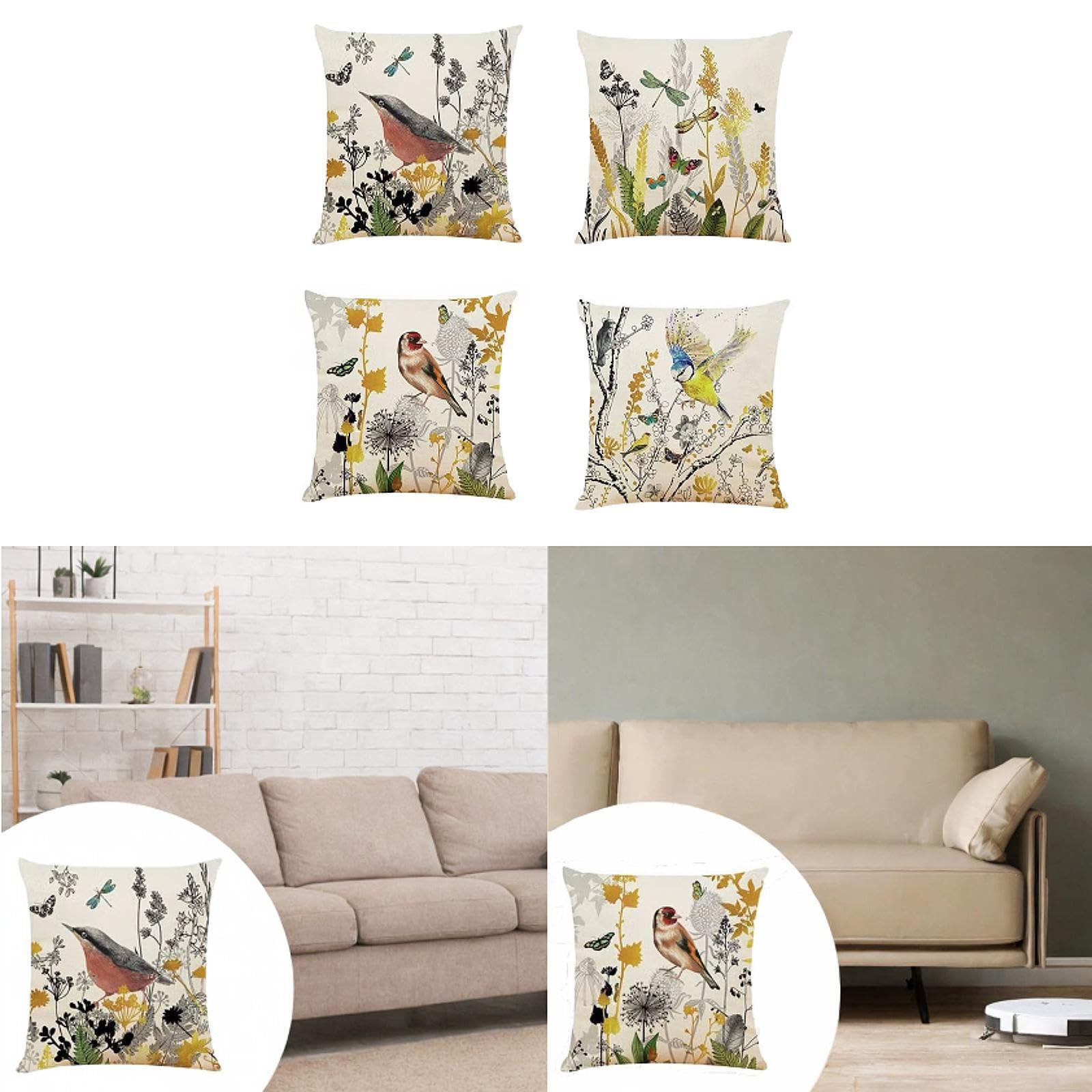 Decorative Cushion Rustic Handcraft Linen Square Pillows for Office Home Sofa A-image-12