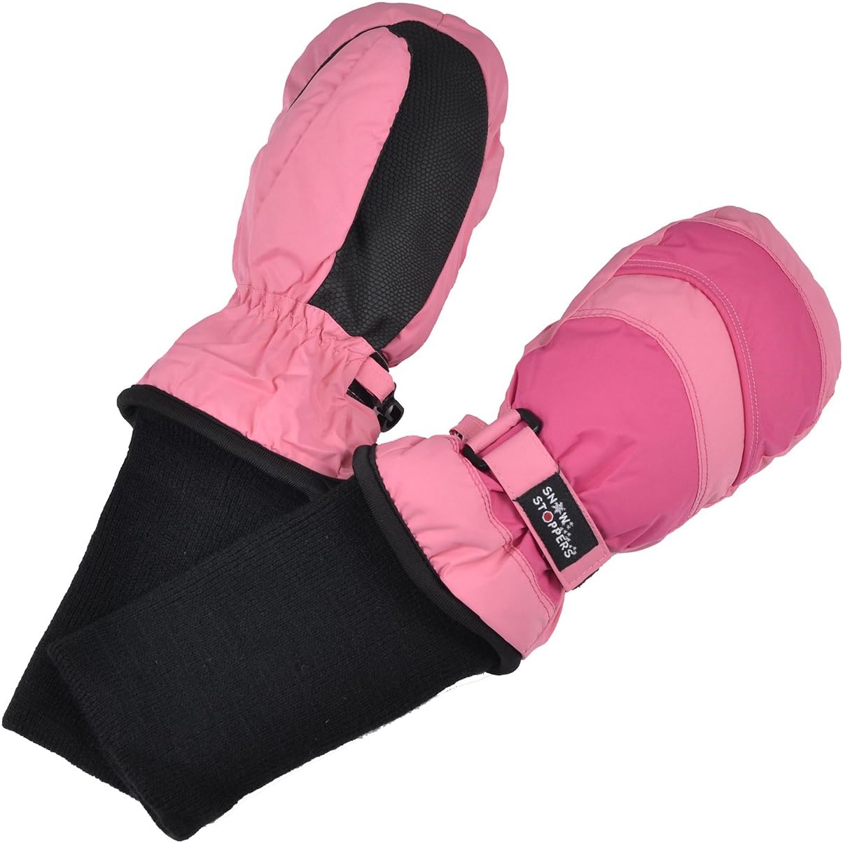 SnowStoppers Kid's Waterproof Stay On Winter Nylon Mittens Medium / 2-5 Years Pink/Fuchsia