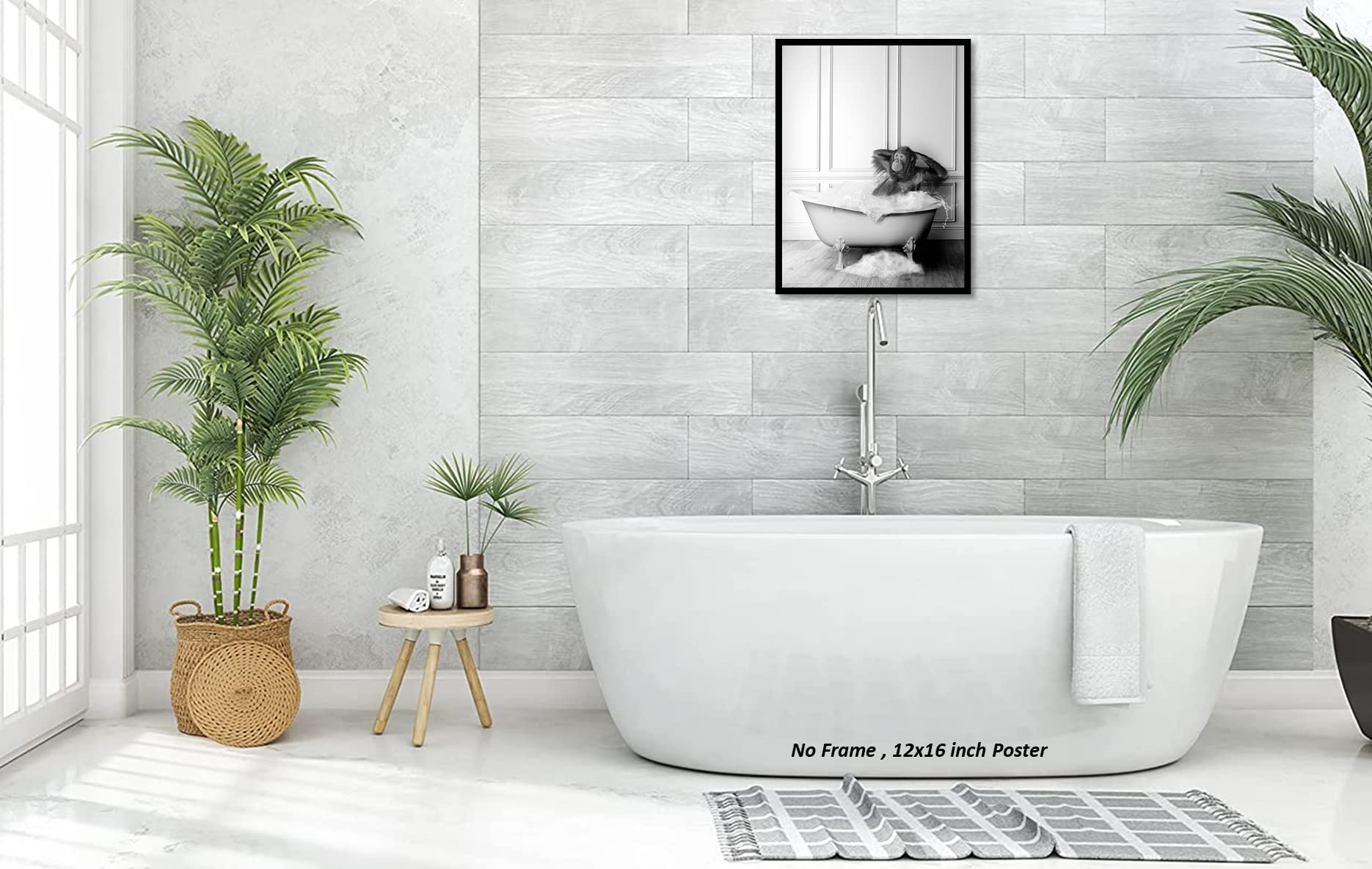 Produktbild von WADBTP Badezimmer Dekoration Poster, Moderne Und Modische Haus Hintergrund Wanddekoration Wandbild, Rahmenlos (Stil 4, 40x60cm