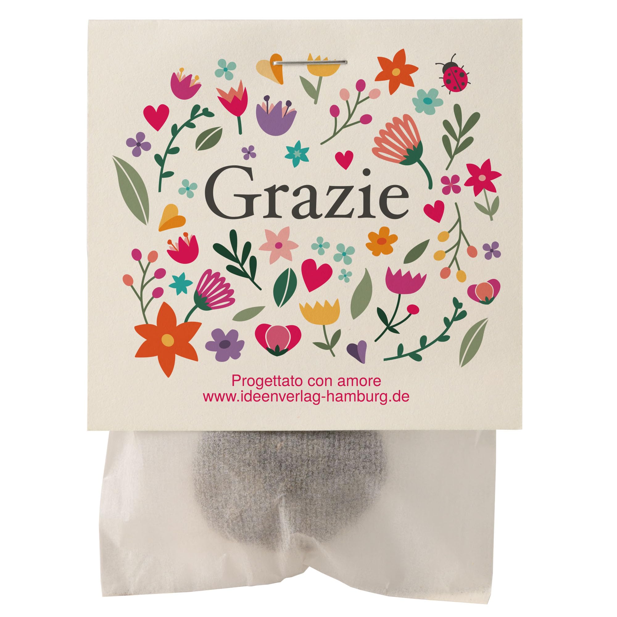 10x "Grazie" bombe di semi – regalino e piccolo omaggio - bombe di fiori come regalo di ringraziamento per colleghi, ospiti & bambini - semi di fiori & sfere di fiori come dono di ringraziamento
