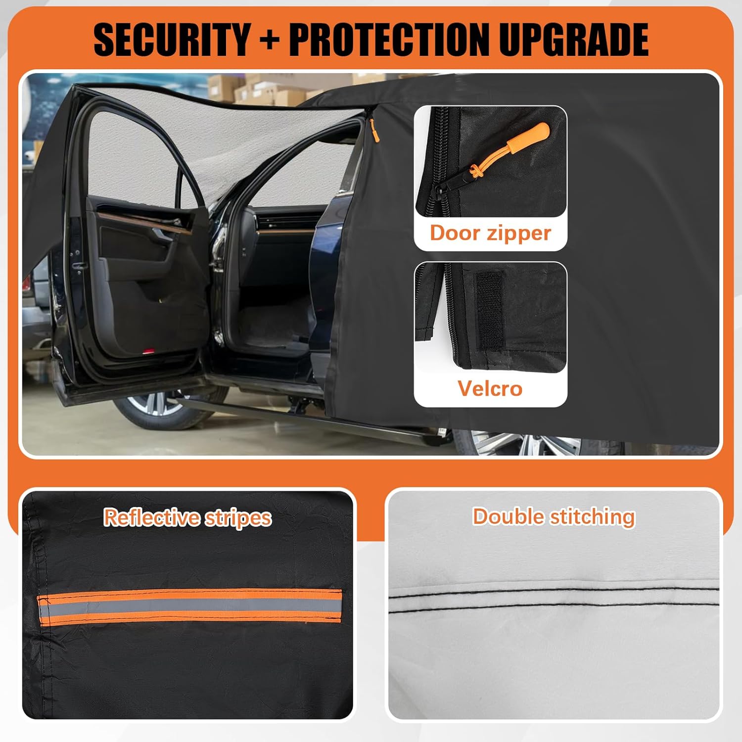 Car Cover for Mitsubishi Outlander, Nissan Murano 2015-2024, Thickened Cover for Outlander, Custom Fit Outlander Cover 2005-2025, Snow Hail Dust Sun Protection Winter with Door Zipper