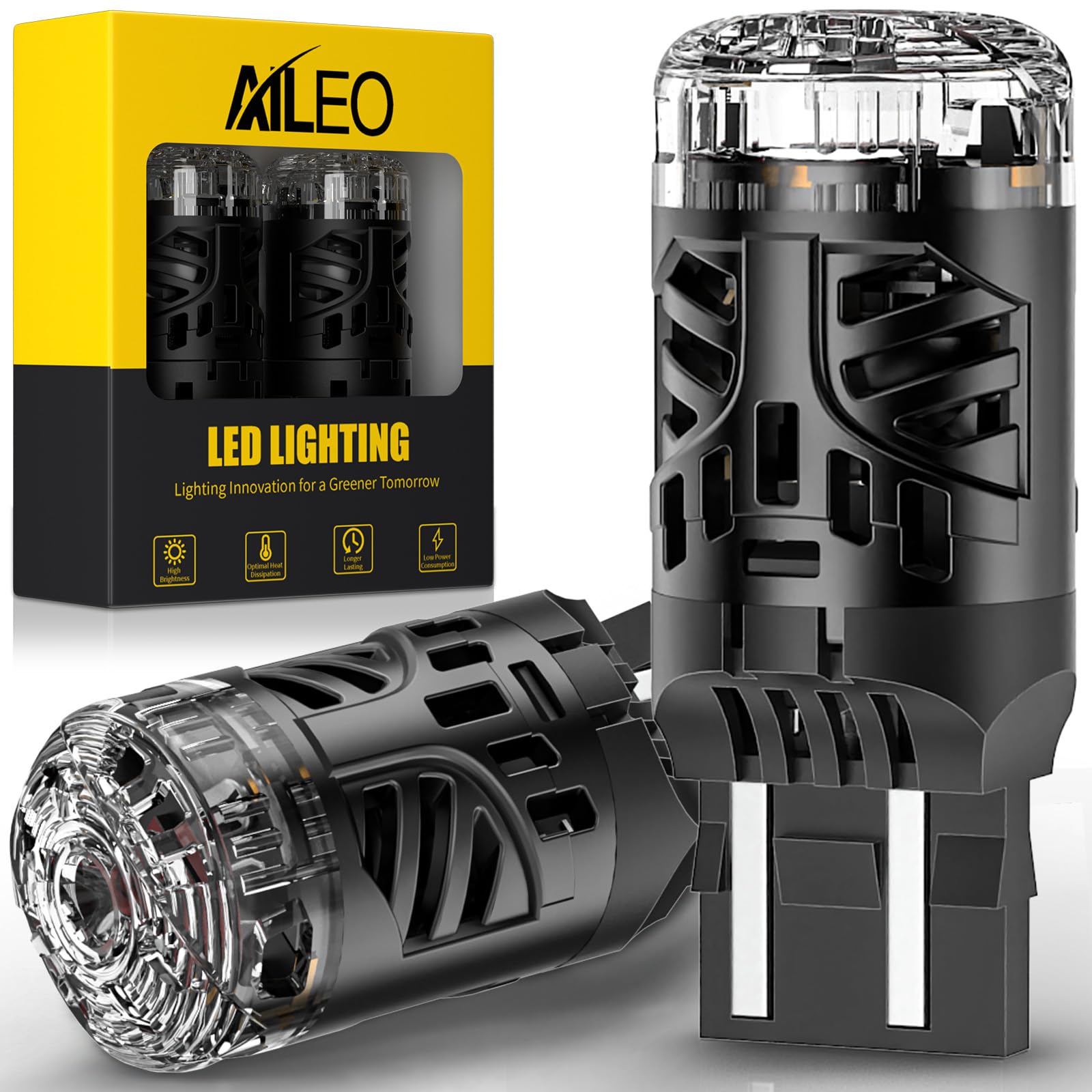View 1 of **STOCK PHOTO MAY VARY***AILEO 7443 Red LED Brake Light Bulbs (2-Pack)