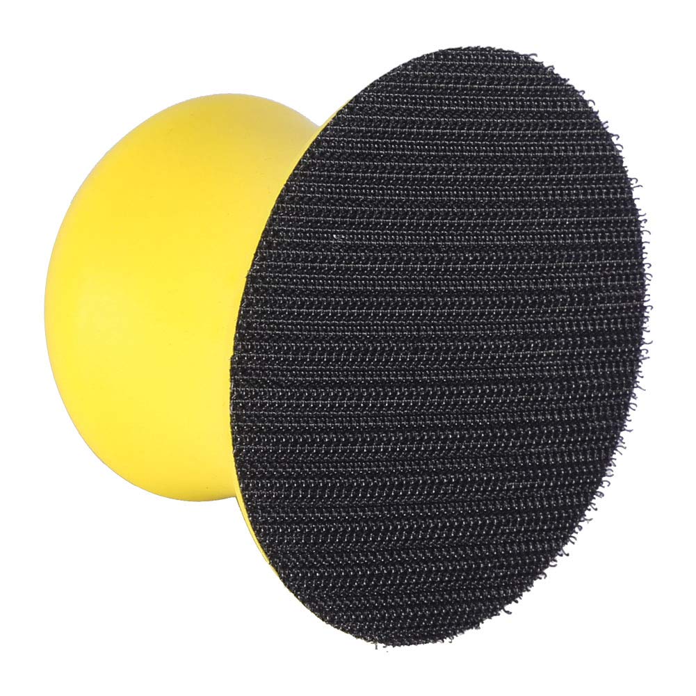 Sanding Pad Block, 2/3/4/5 Inch Yellow Flocking Sandpaper Hand Grinder PU Foam Cotton Hand Sanding Pad Block Polishing Disc, Sanding Blocks (3 in)