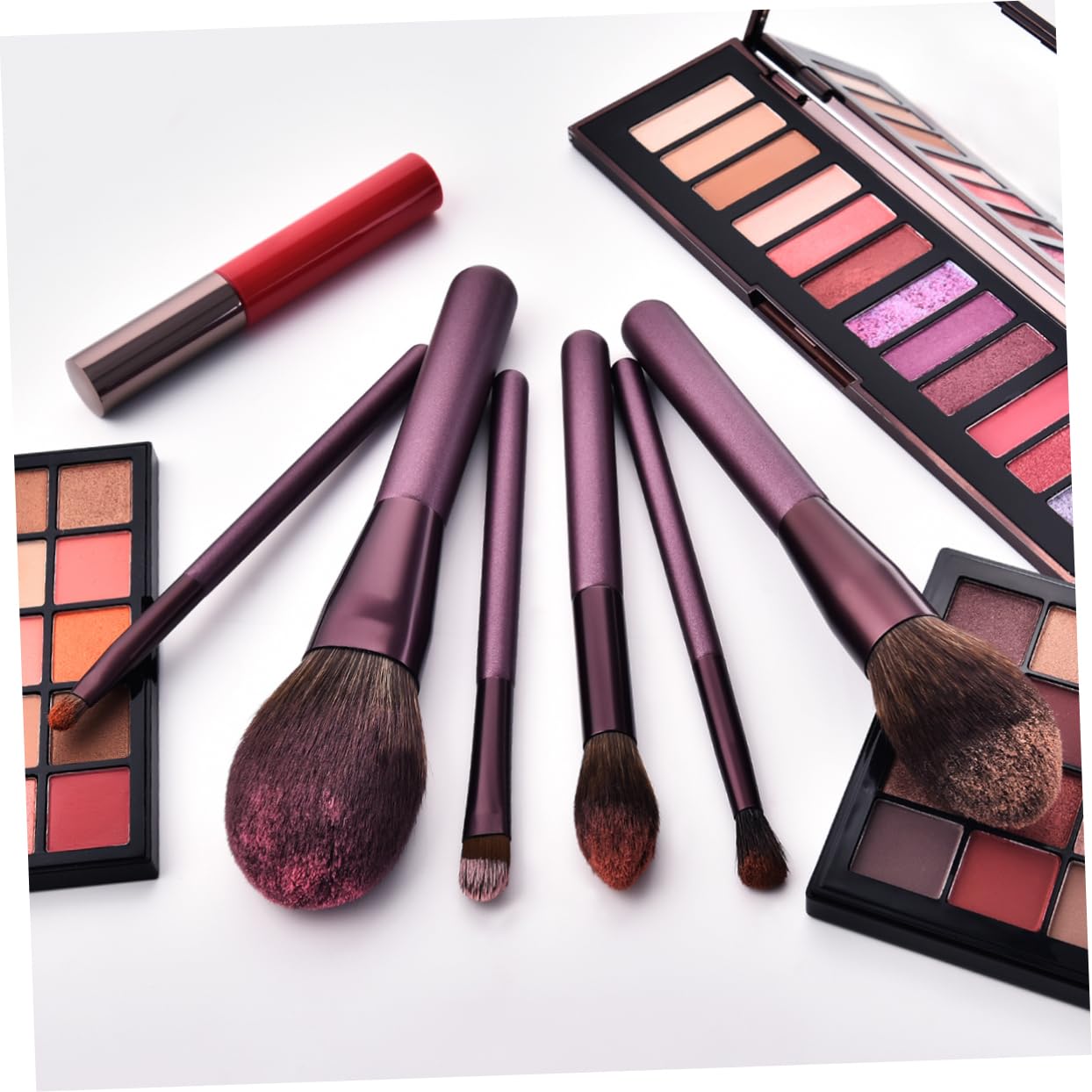 12 pezzi Pennelli Professionali con Setole Nylon e Legno Kit per Blush e Cosmetici Adatto per Donne e