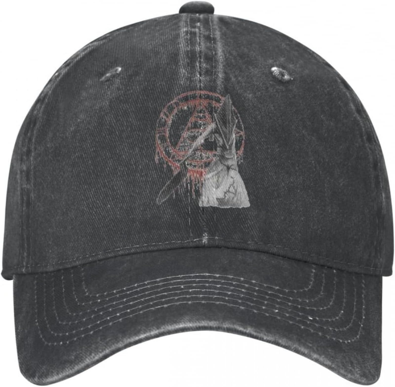 Baseball Cap Snapback Sun Hat Silent Hill Video Game Baseball Cap Vintage Distressed Washed Pyramid Head Horror Snapback Cap for Men Outdoor Workouts Caps Hat Gift for Men Women