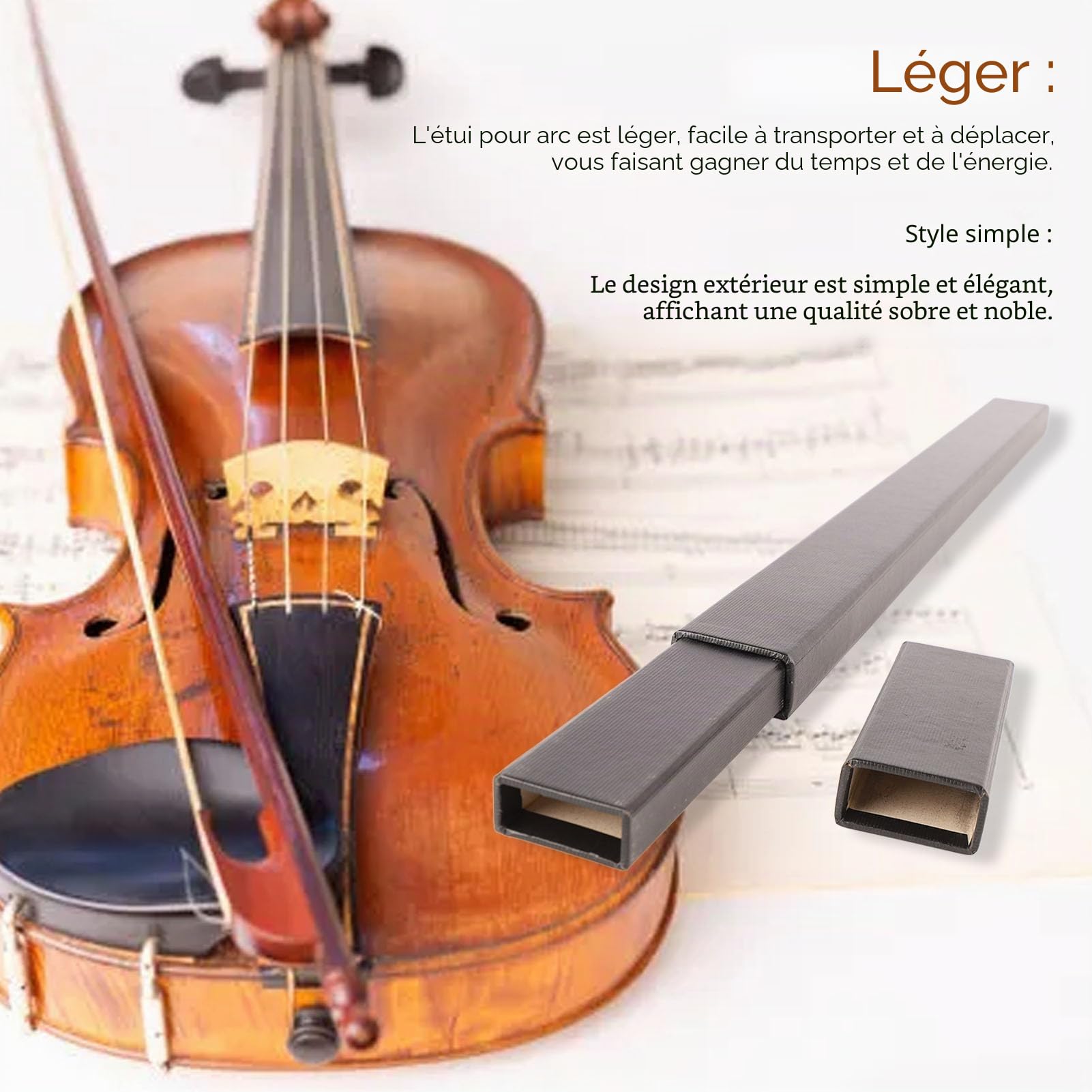 SKY – étui pour Archets de Violon, Alto et Violoncelle, Coque de Protection Légère et Rigide avec Matériau Isolant