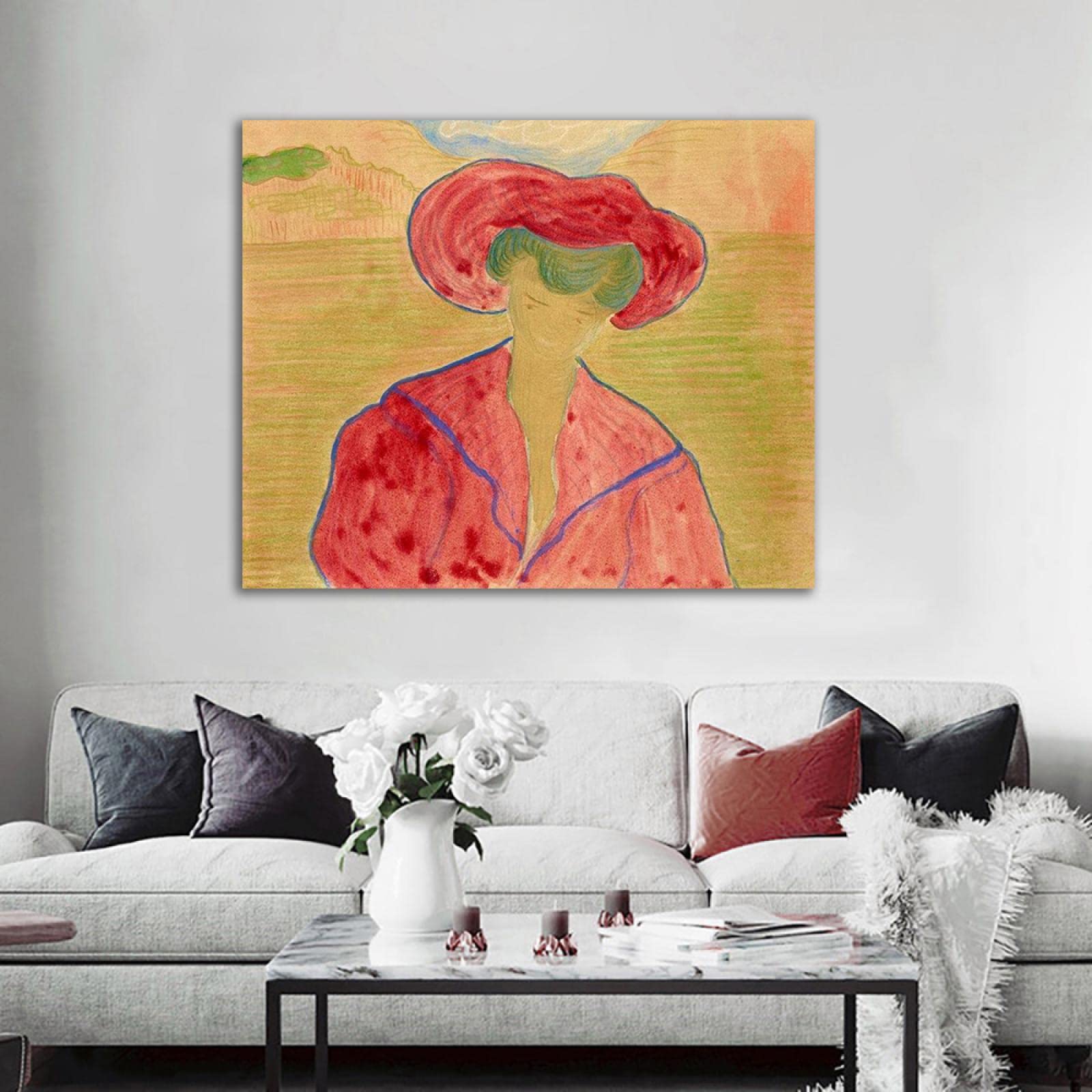 赤い服の少女 水彩画 赤い服の少女 文化遺産オンライン