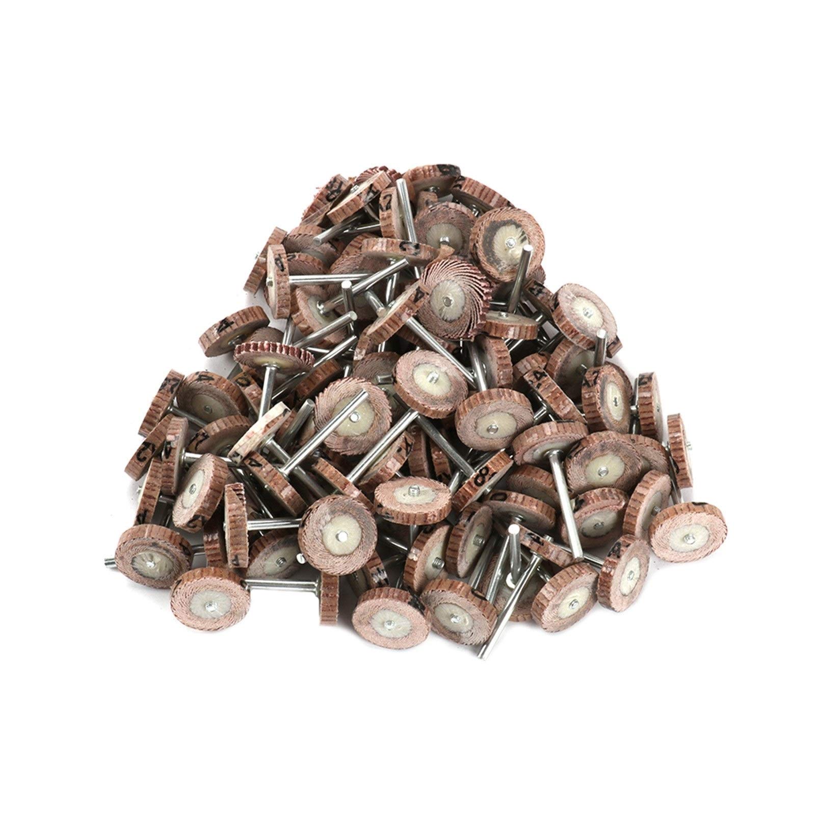 Mola, 50 Pezzi 20X4Mm Ruote Lamellari in Carta Vetrata Punta Montata Testa Abrasiva T Utensili Rotanti per Lucidatura/a/320