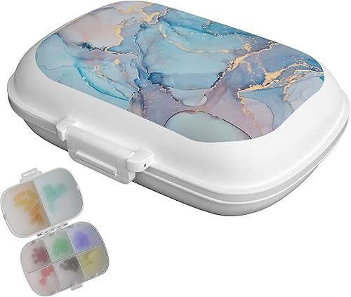 Weaninyiu Pastillero de viaje con 8 compartimentos, pastillero diario portátil para guardar vitaminas, suplementos, aceite de pescado, 1 paquete