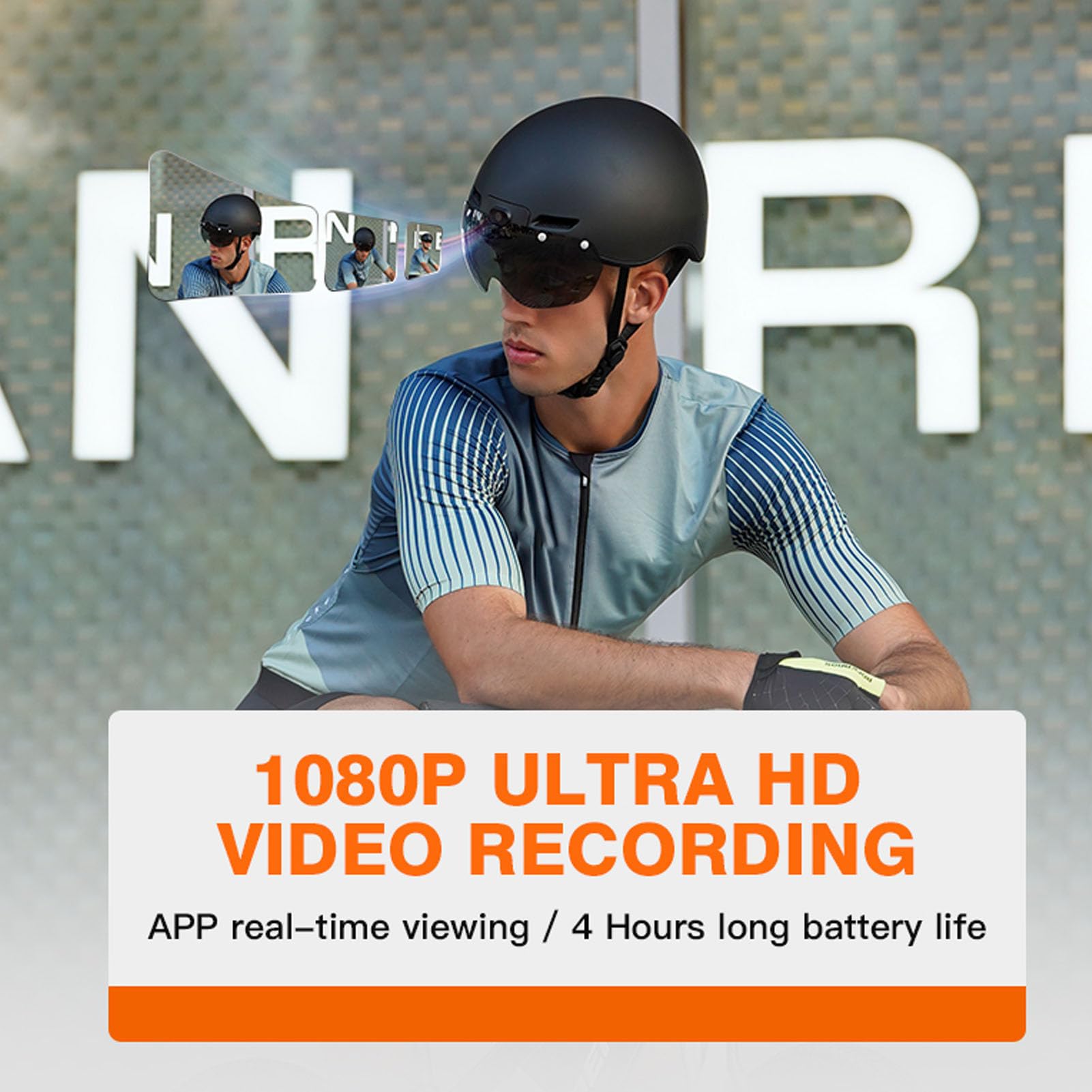 Casco de Bicicleta Inteligente, Casco de Ciclismo con Cámara Deportiva 1080P 30FPS, Gafas Magnéticas para Hombres y Mujeres